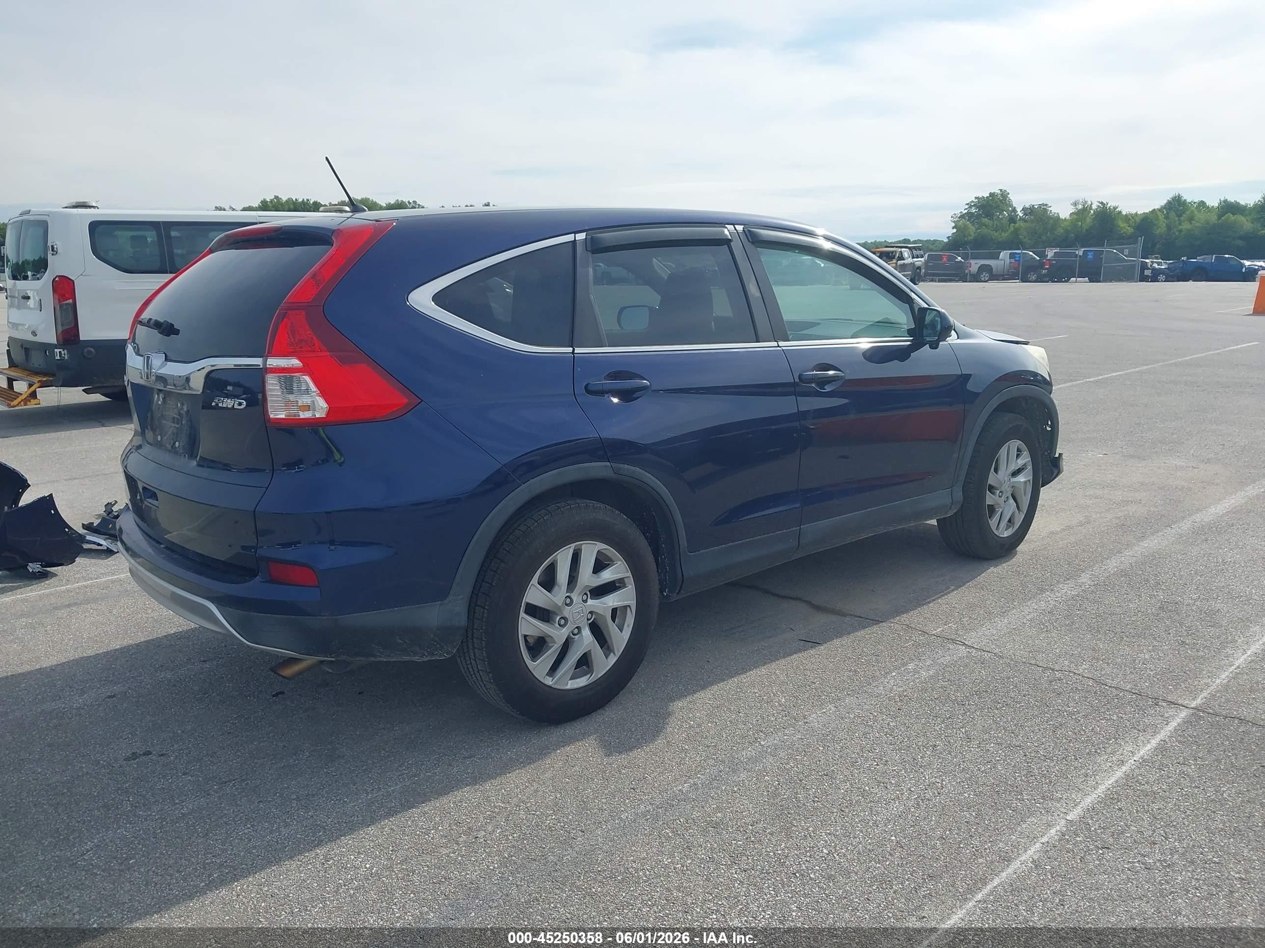 2015 Honda Cr-v Ex Blue vin: 5J6RM4H53FL098980