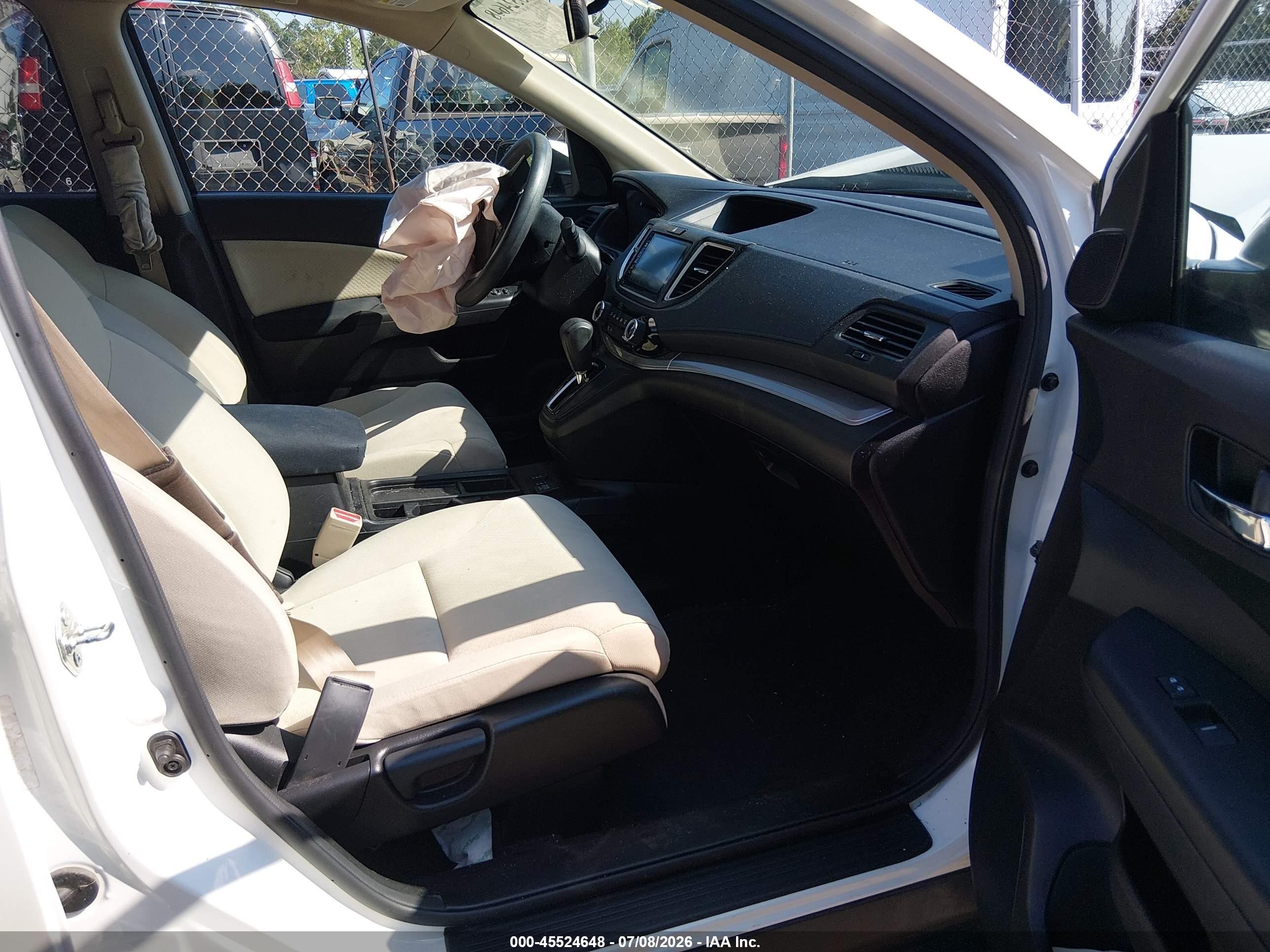 2015 Honda Cr-v Ex White vin: 5J6RM4H53FL107466