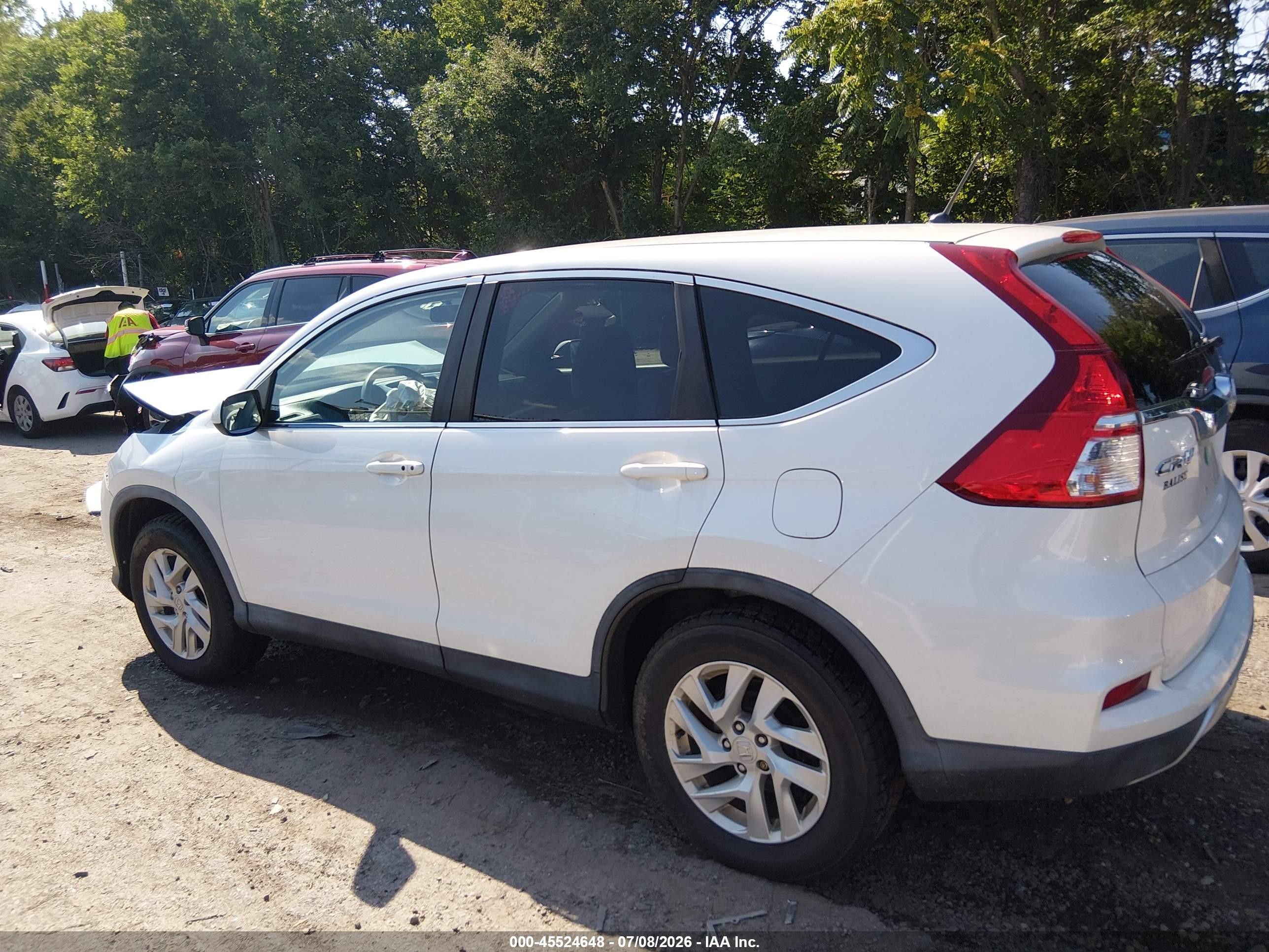 2015 Honda Cr-v Ex White vin: 5J6RM4H53FL107466