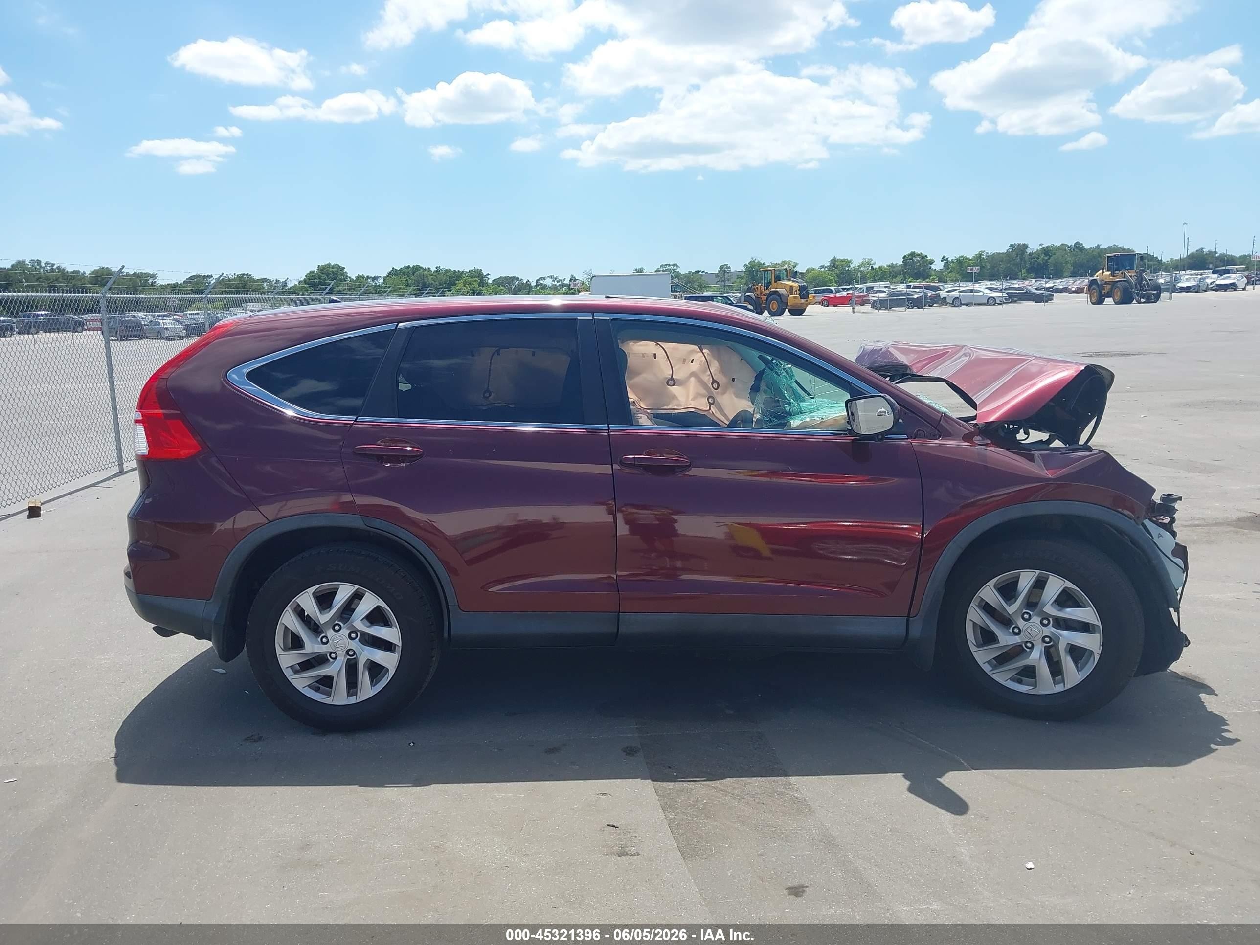 2015 Honda Cr-v Ex Maroon vin: 5J6RM4H53FL110870