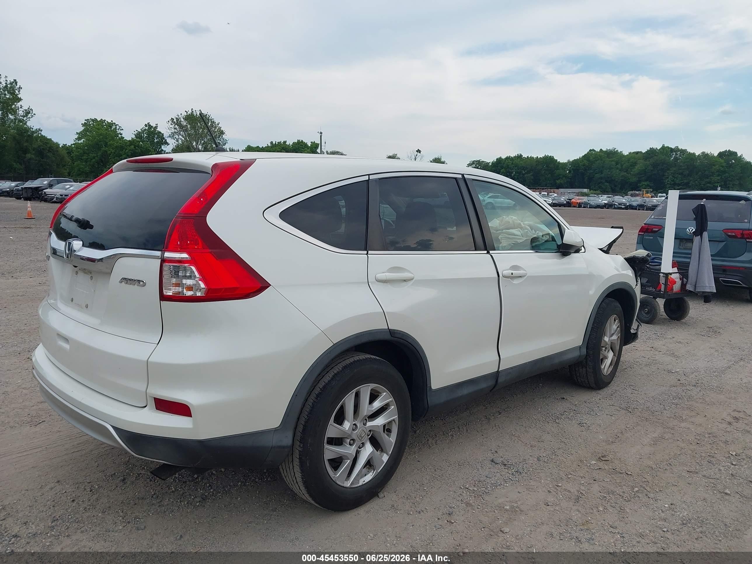 2015 Honda Cr-v Ex White vin: 5J6RM4H53FL126888
