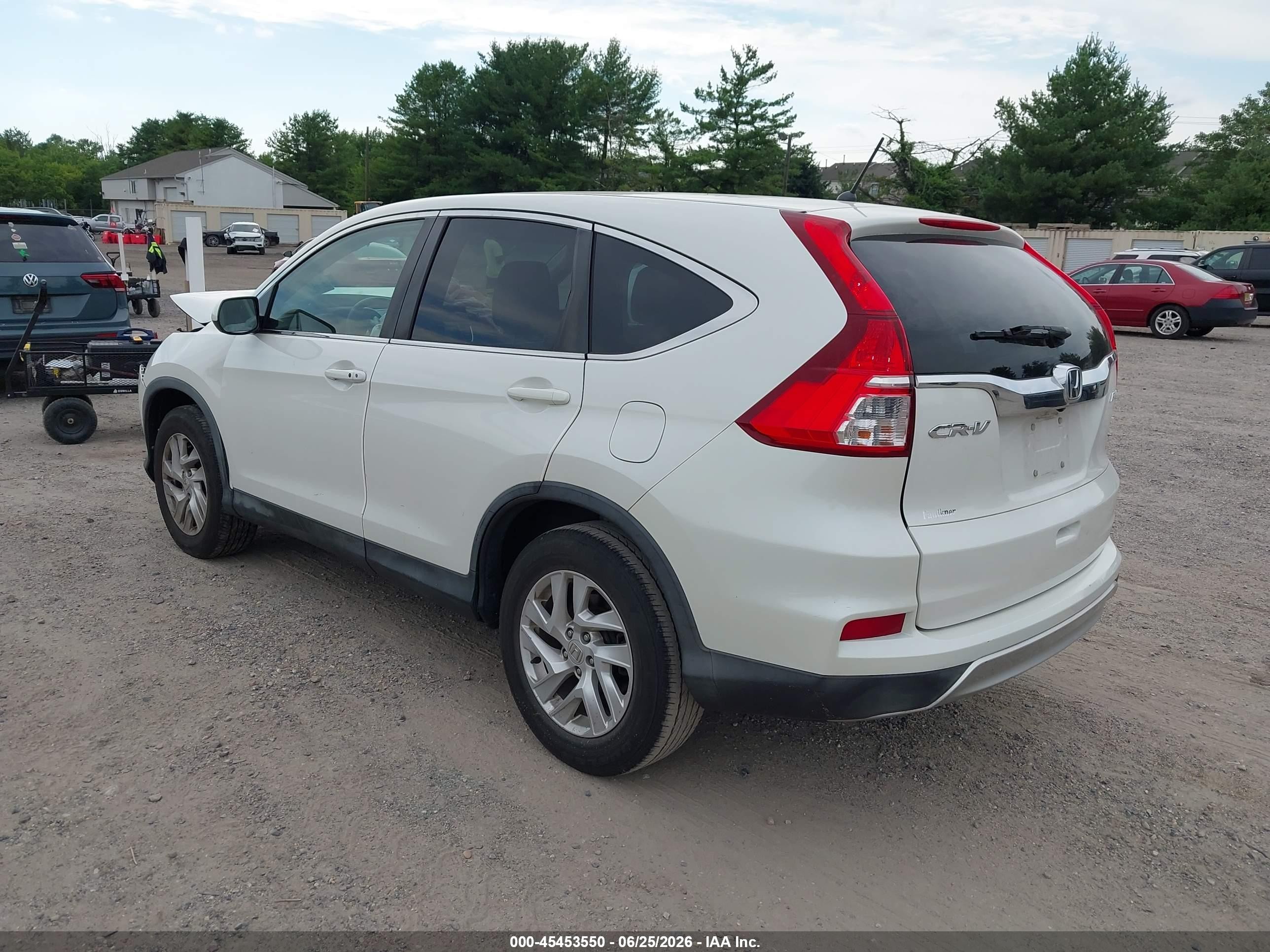 2015 Honda Cr-v Ex White vin: 5J6RM4H53FL126888