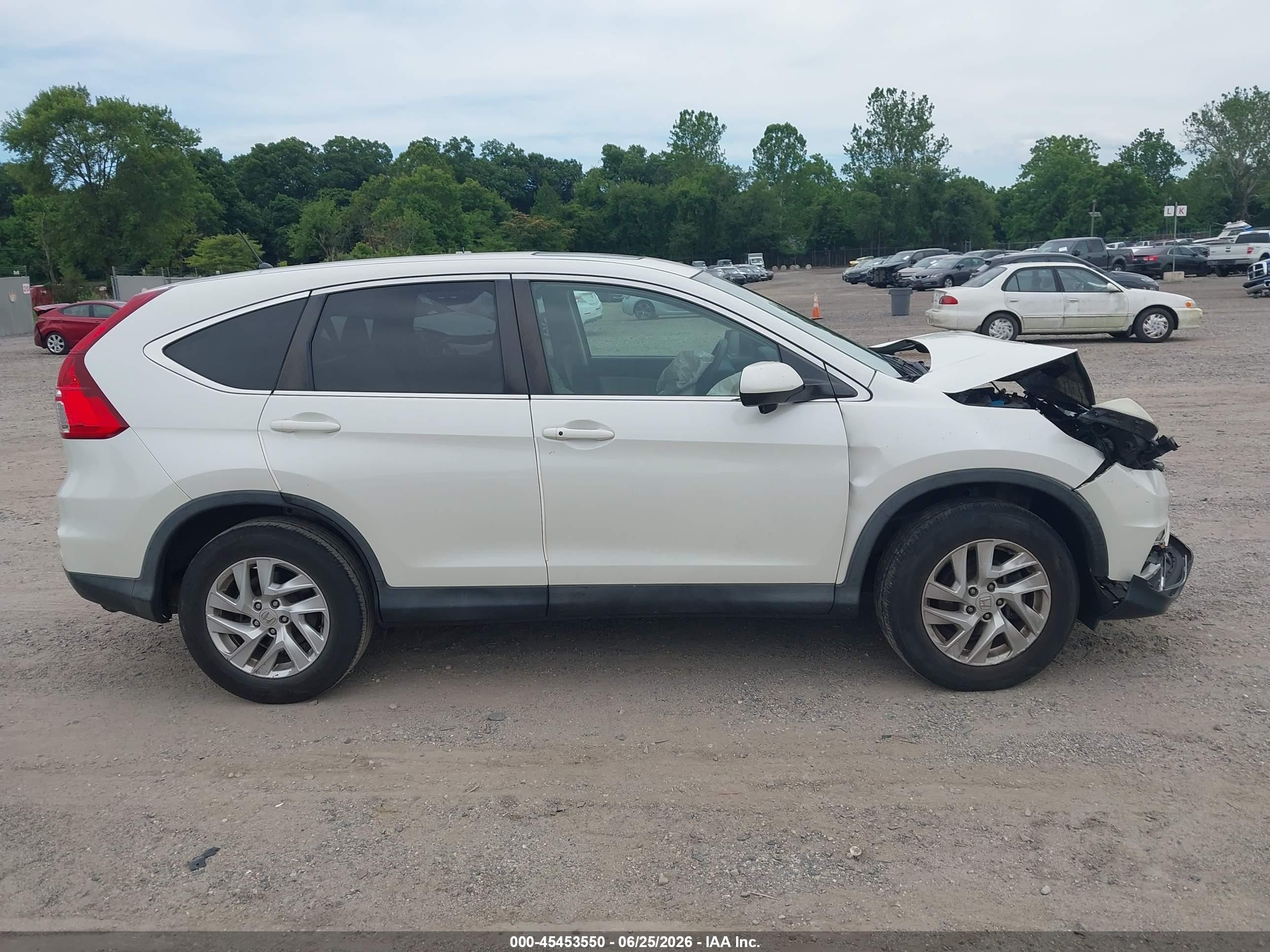 2015 Honda Cr-v Ex White vin: 5J6RM4H53FL126888