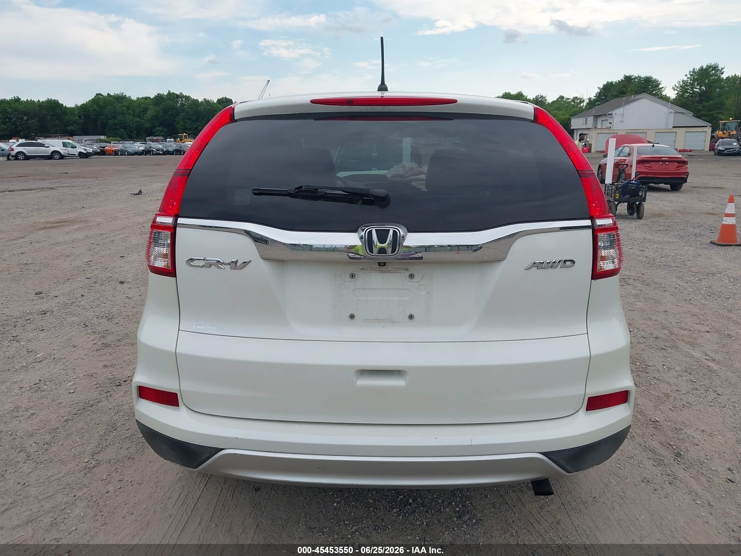 2015 Honda Cr-v Ex White vin: 5J6RM4H53FL126888