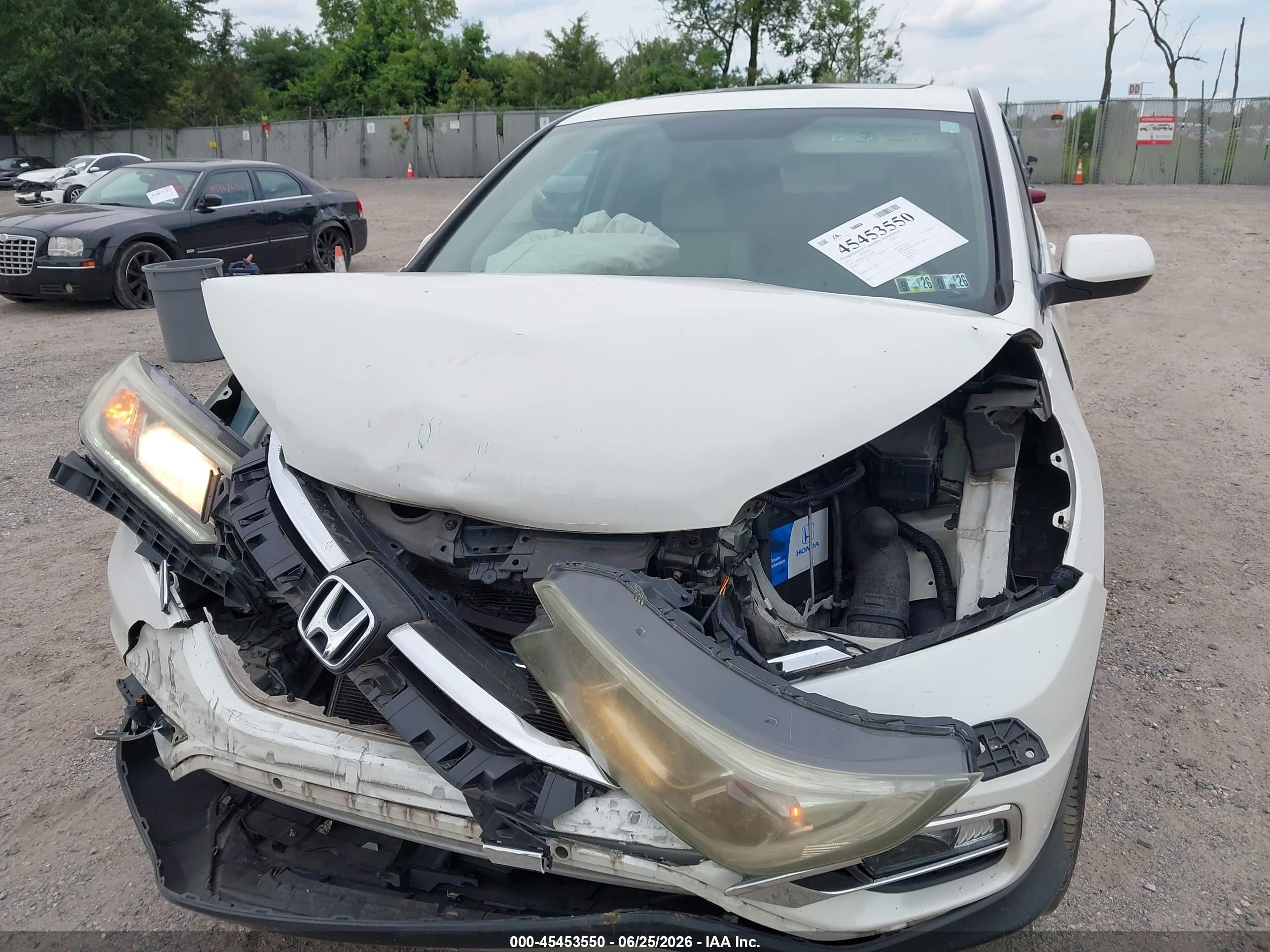 2015 Honda Cr-v Ex White vin: 5J6RM4H53FL126888