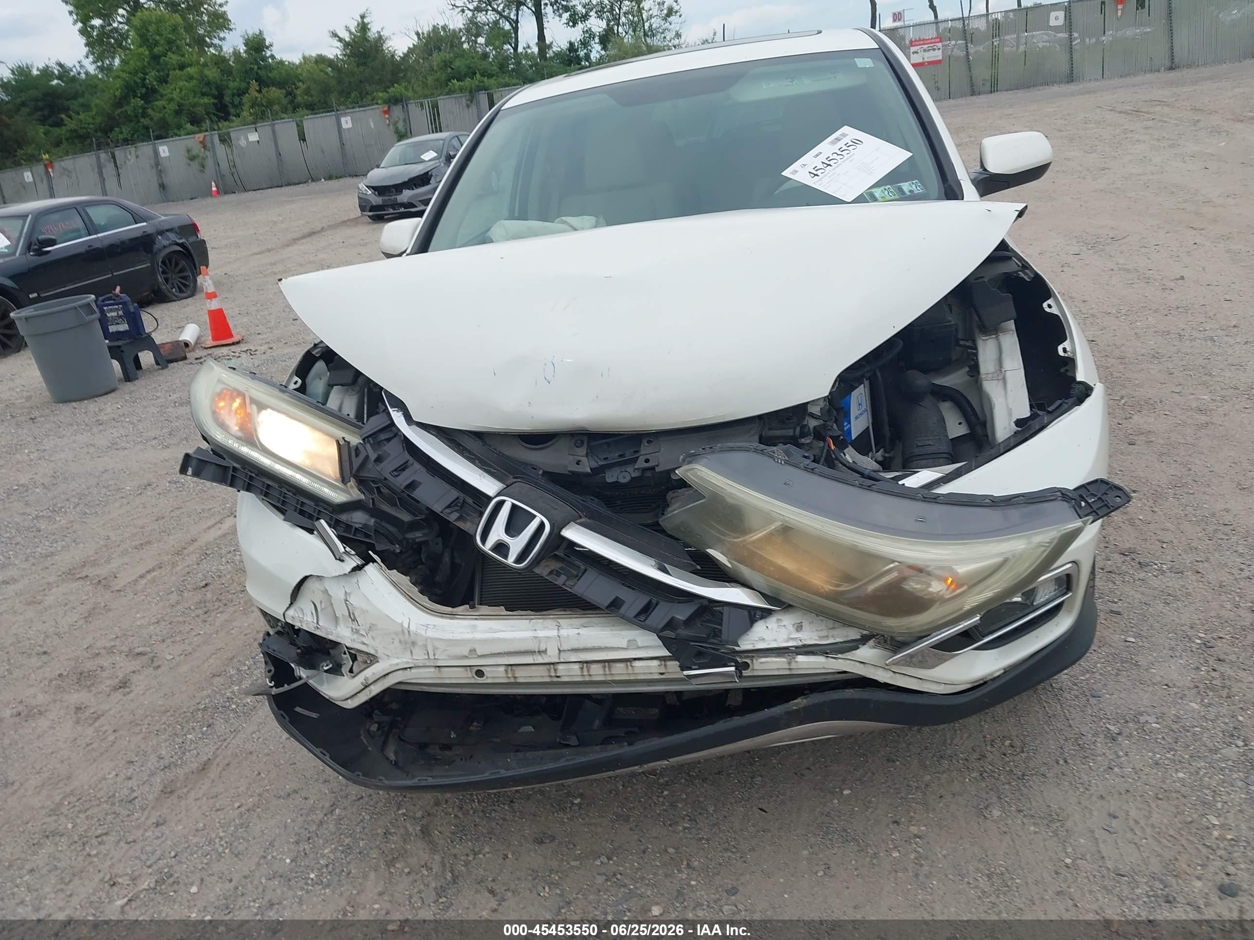 2015 Honda Cr-v Ex White vin: 5J6RM4H53FL126888