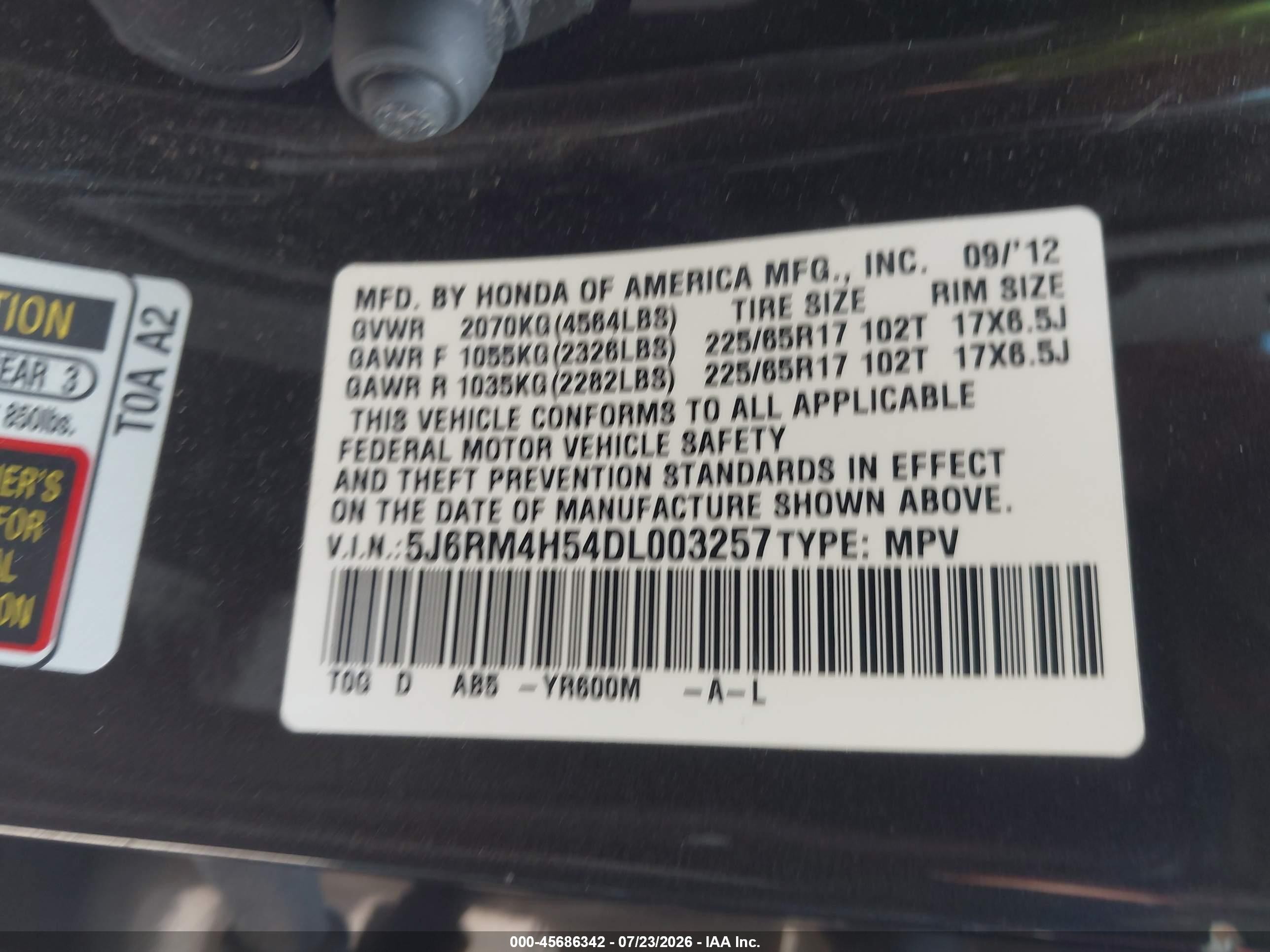 2013 Honda Cr-v Ex Brown vin: 5J6RM4H54DL003257