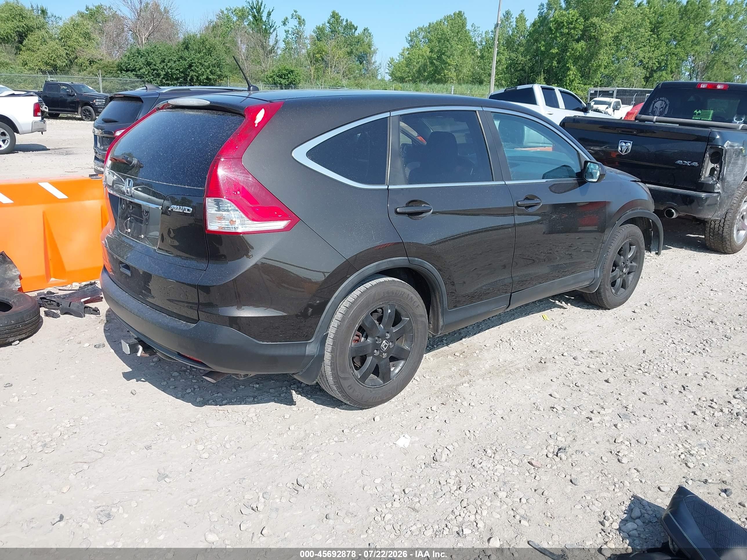 2013 Honda Cr-v Ex Black vin: 5J6RM4H54DL033438