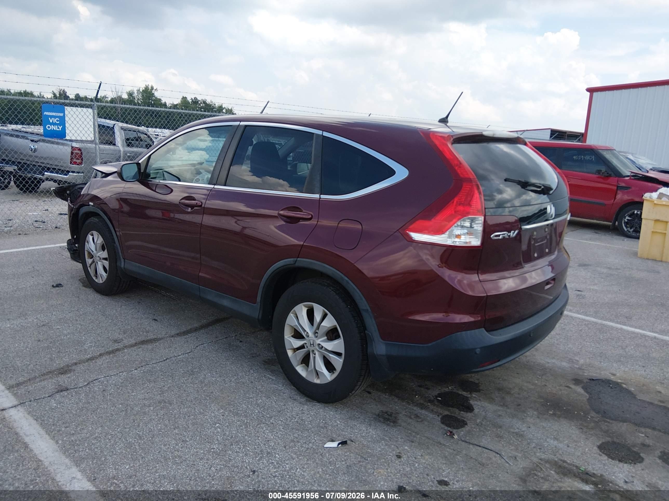 2013 Honda Cr-v Ex Maroon vin: 5J6RM4H54DL056654