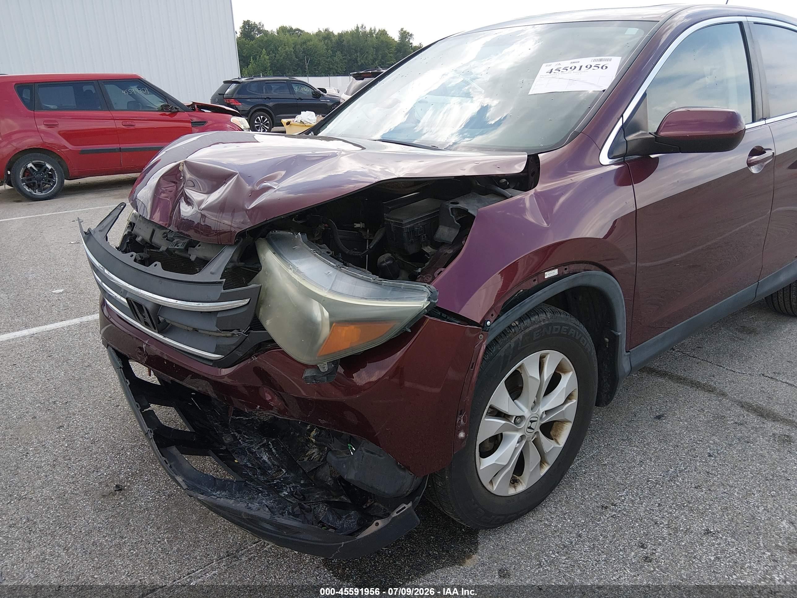 2013 Honda Cr-v Ex Maroon vin: 5J6RM4H54DL056654