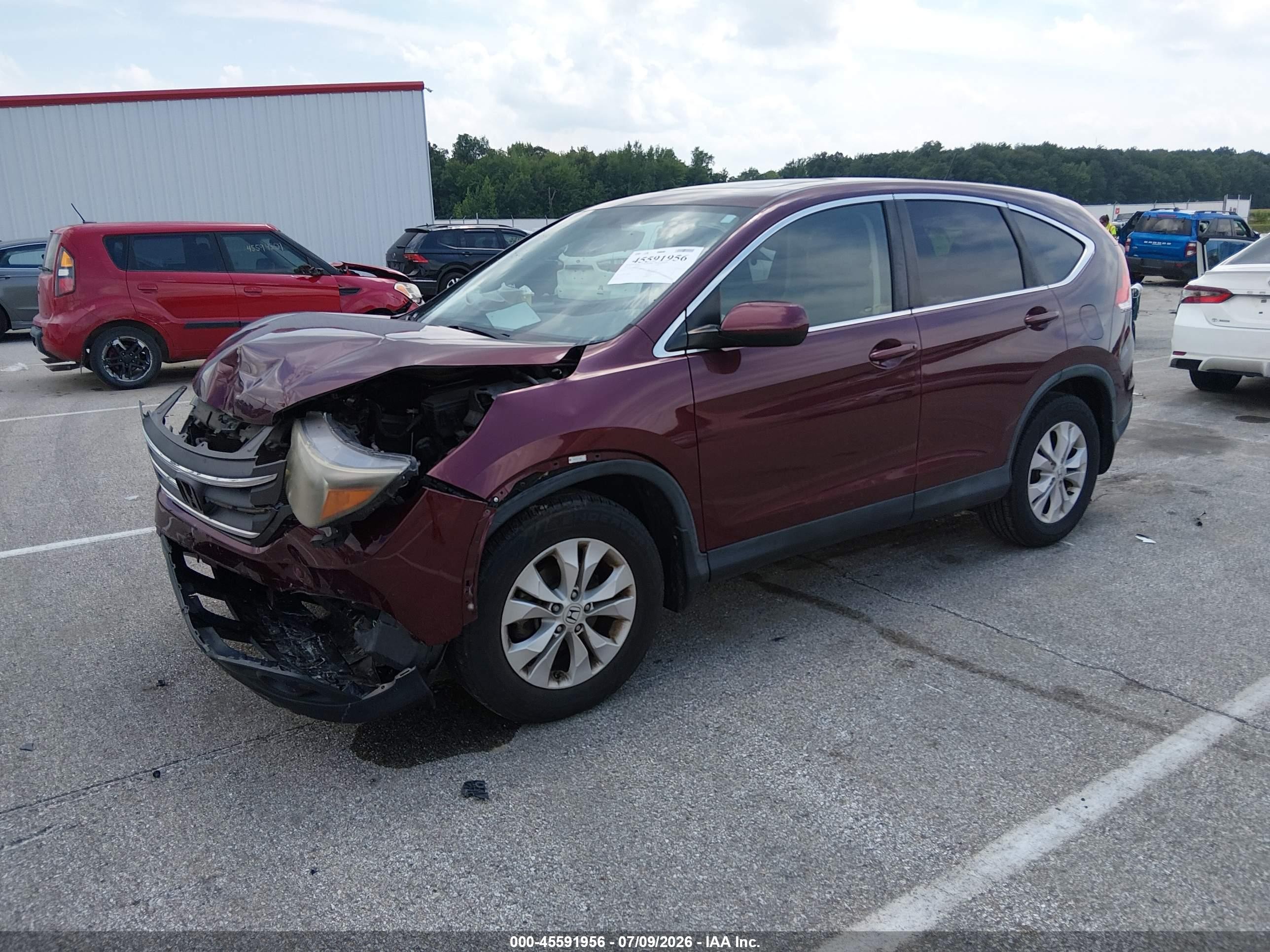 2013 Honda Cr-v Ex Maroon vin: 5J6RM4H54DL056654
