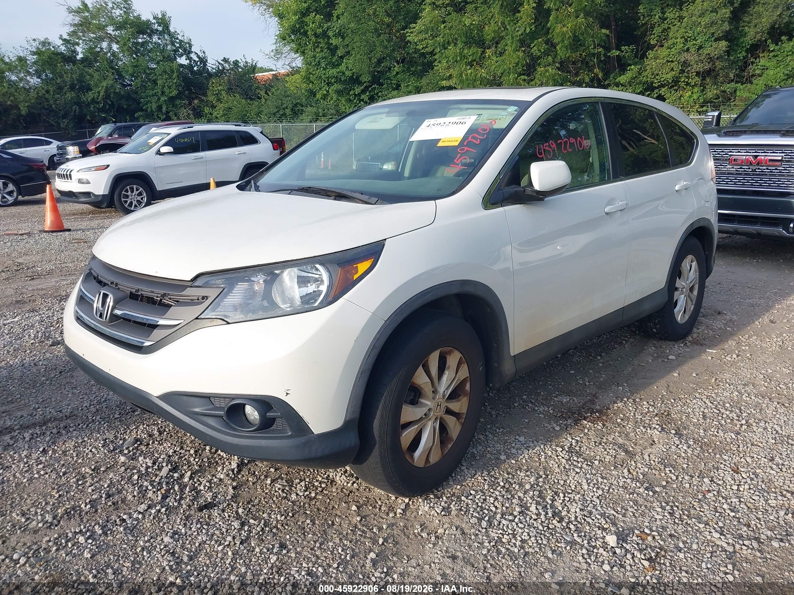 2014 Honda Cr-v Ex White vin: 5J6RM4H54EL014731