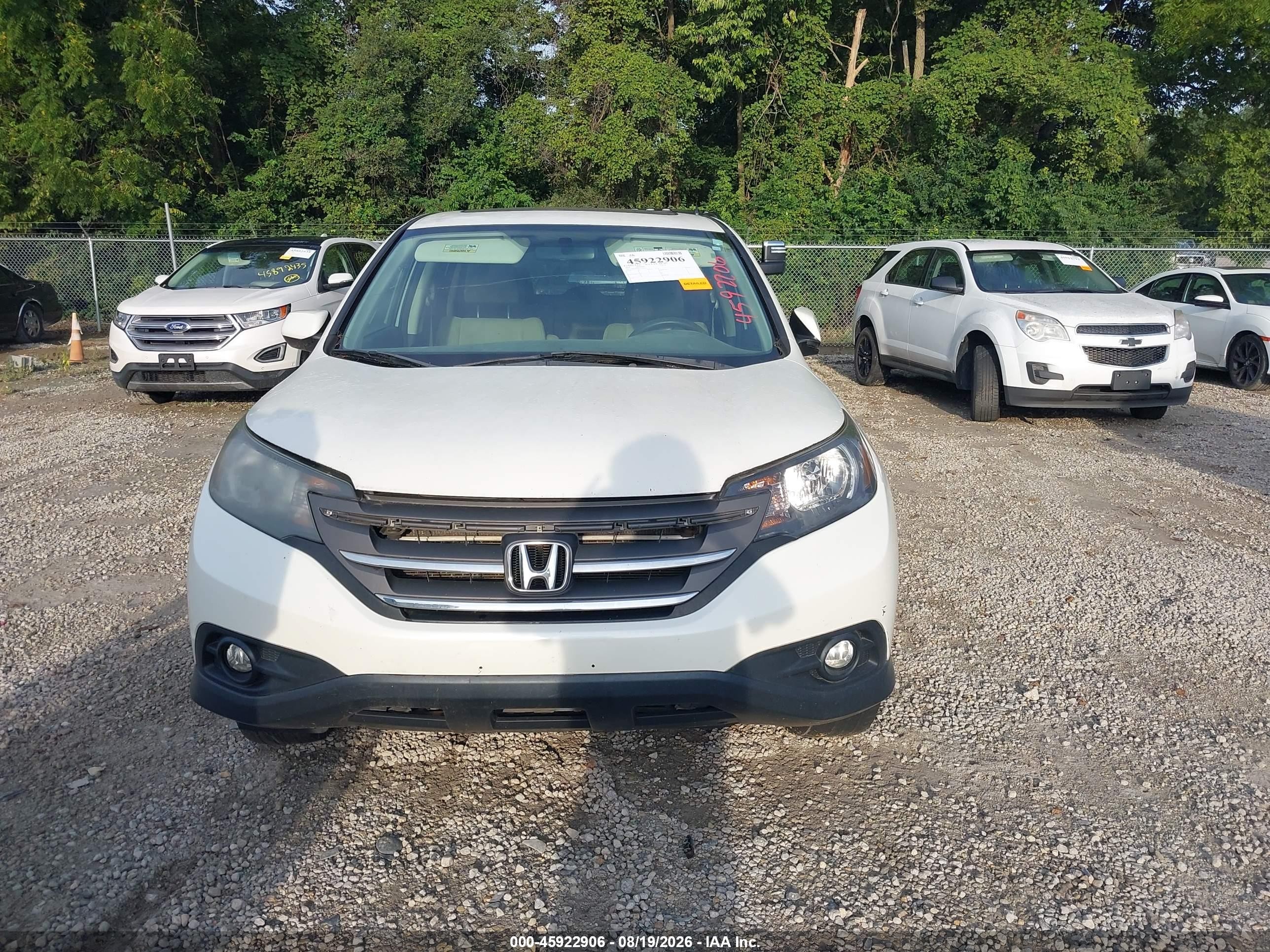 2014 Honda Cr-v Ex White vin: 5J6RM4H54EL014731