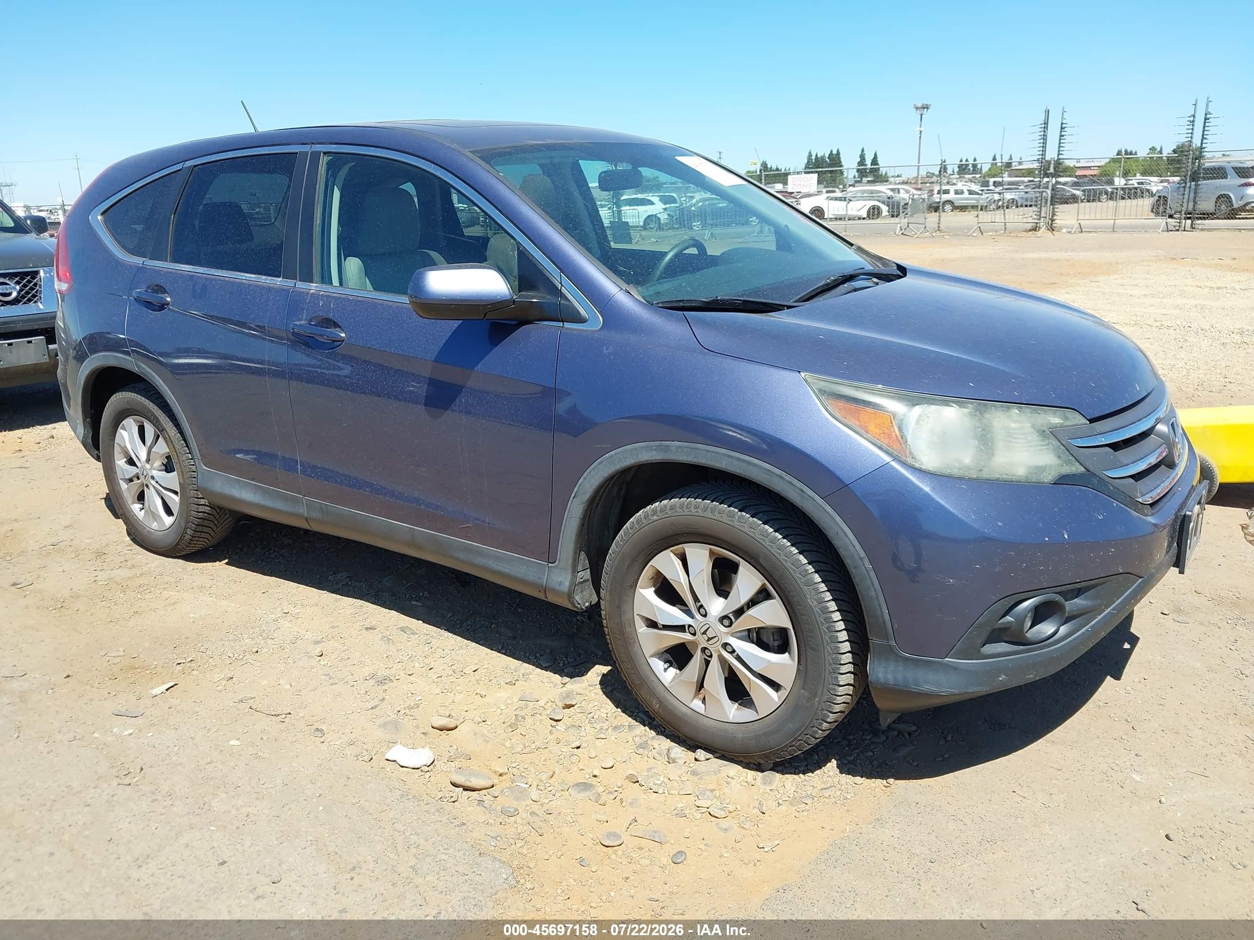 2014 Honda Cr-v Ex Blue vin: 5J6RM4H54EL066974