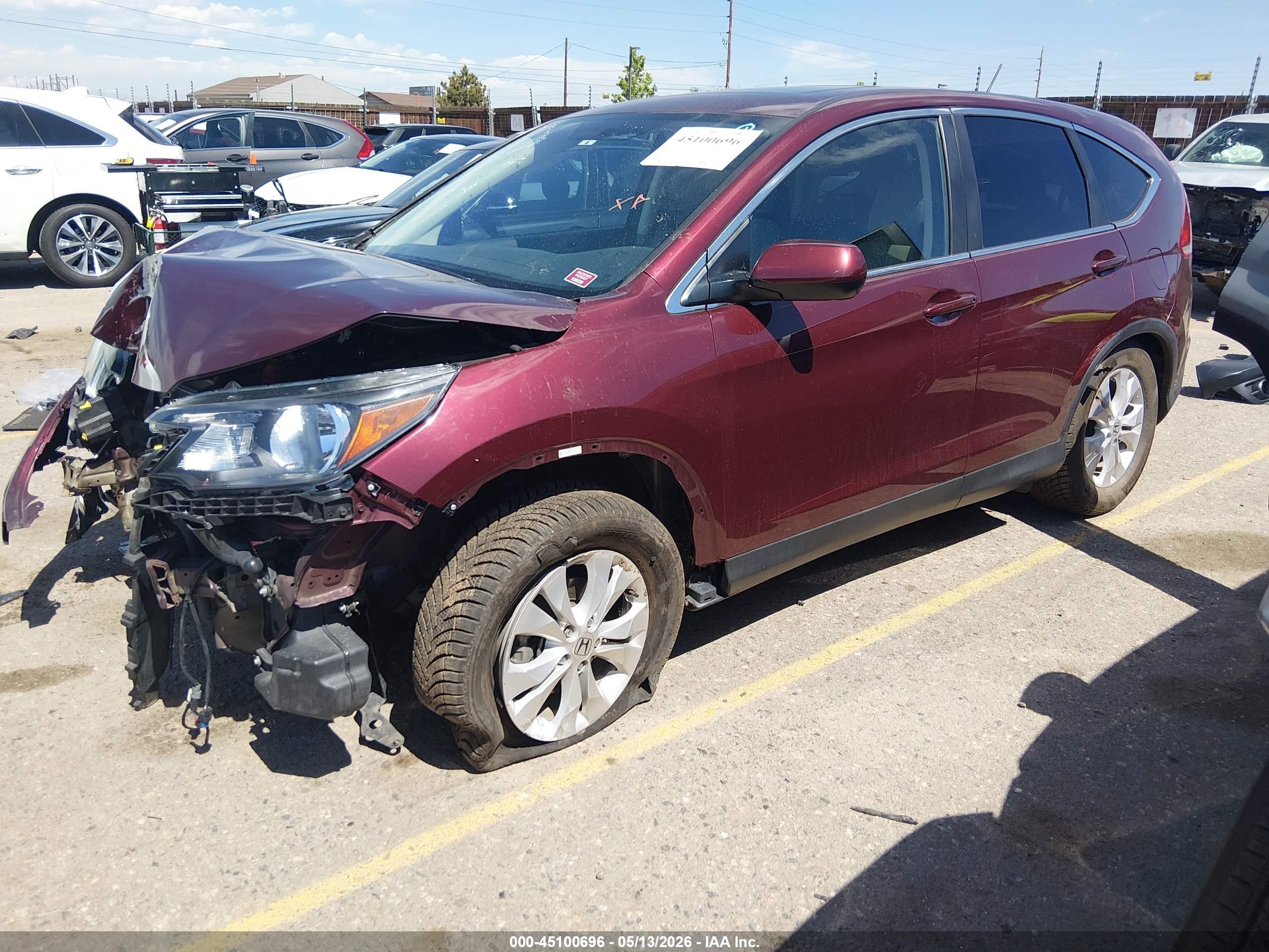 2014 Honda Cr-v Ex Темно-бордовый vin: 5J6RM4H54EL093785