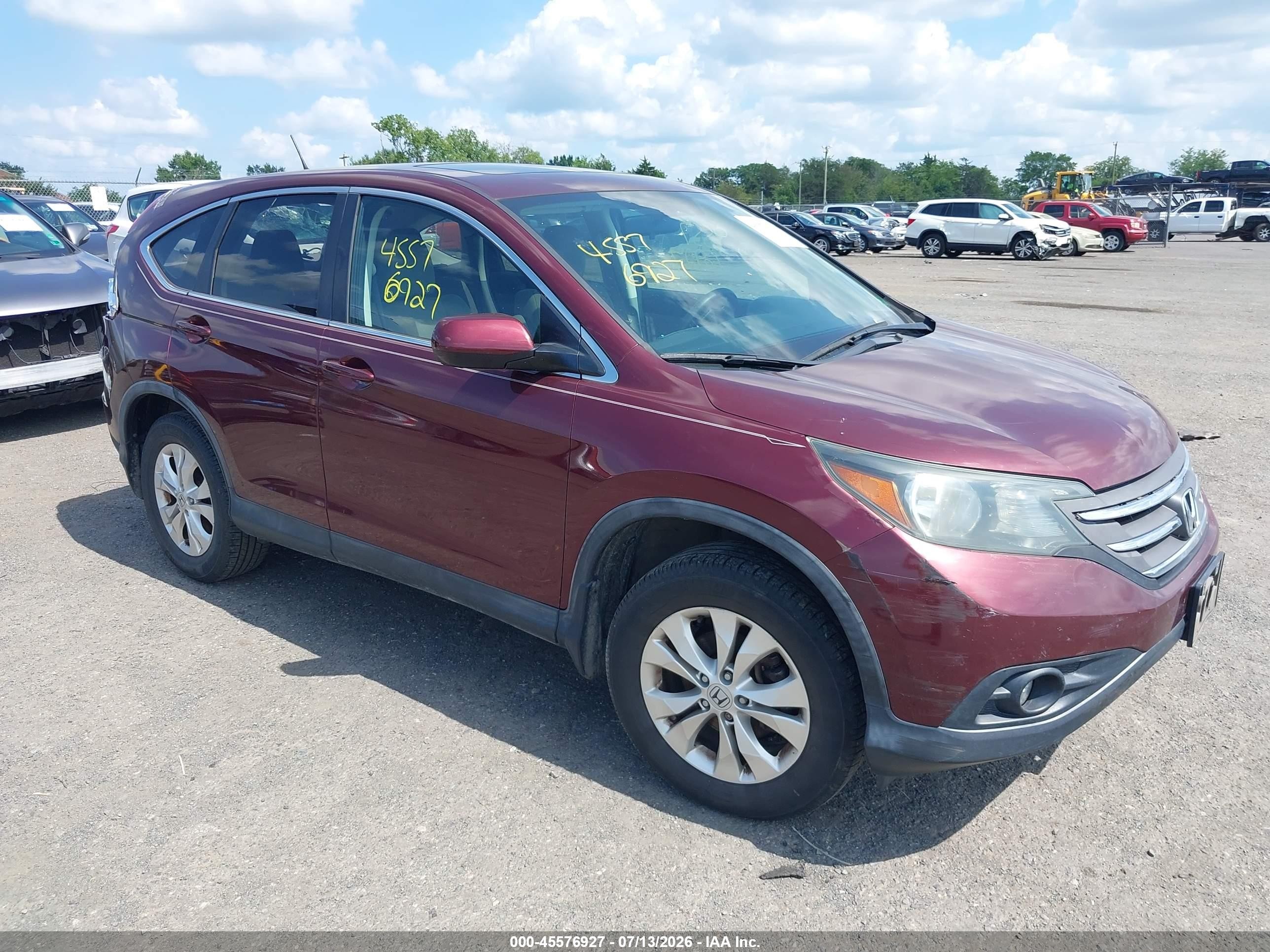 2014 Honda Cr-v Ex Maroon vin: 5J6RM4H54EL098341