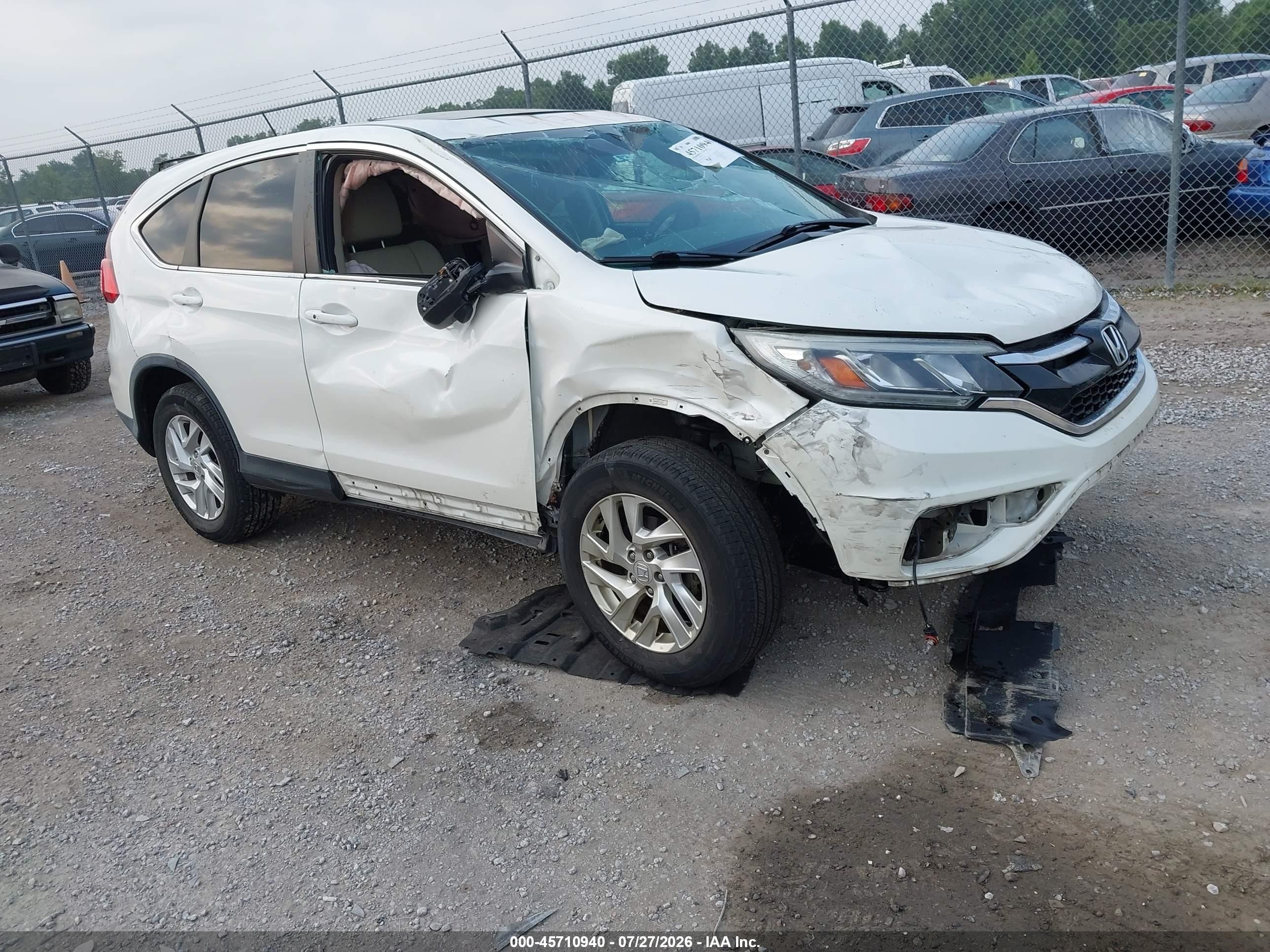 2015 Honda Cr-v Ex Белый vin: 5J6RM4H54FL027075