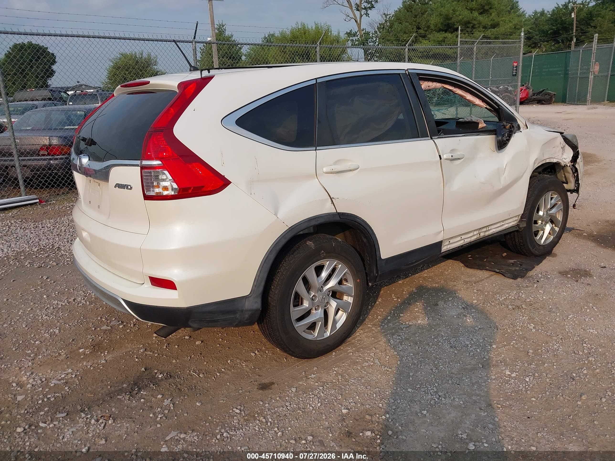 2015 Honda Cr-v Ex Белый vin: 5J6RM4H54FL027075