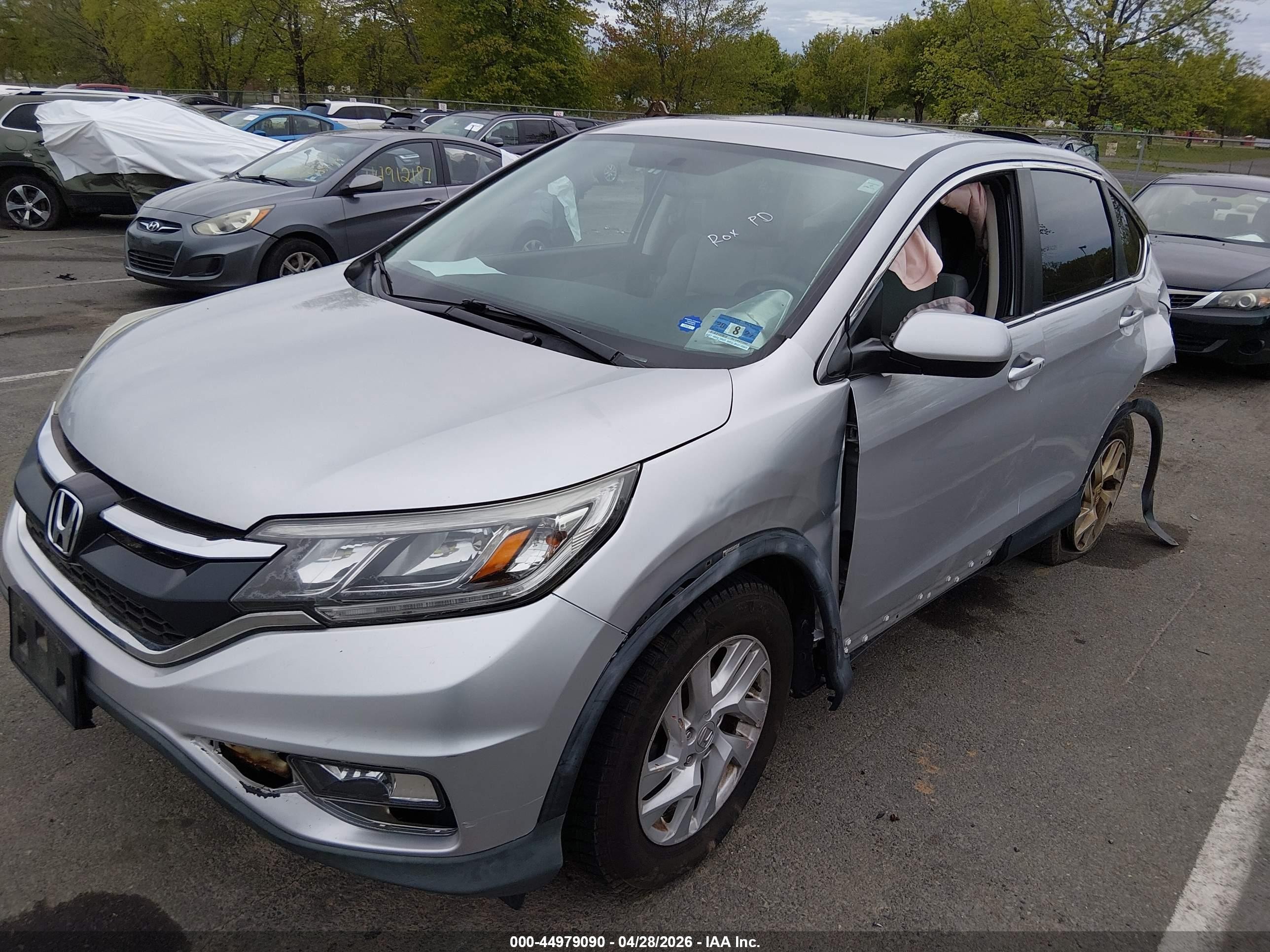 2015 Honda Cr-v Ex Silver vin: 5J6RM4H54FL048797