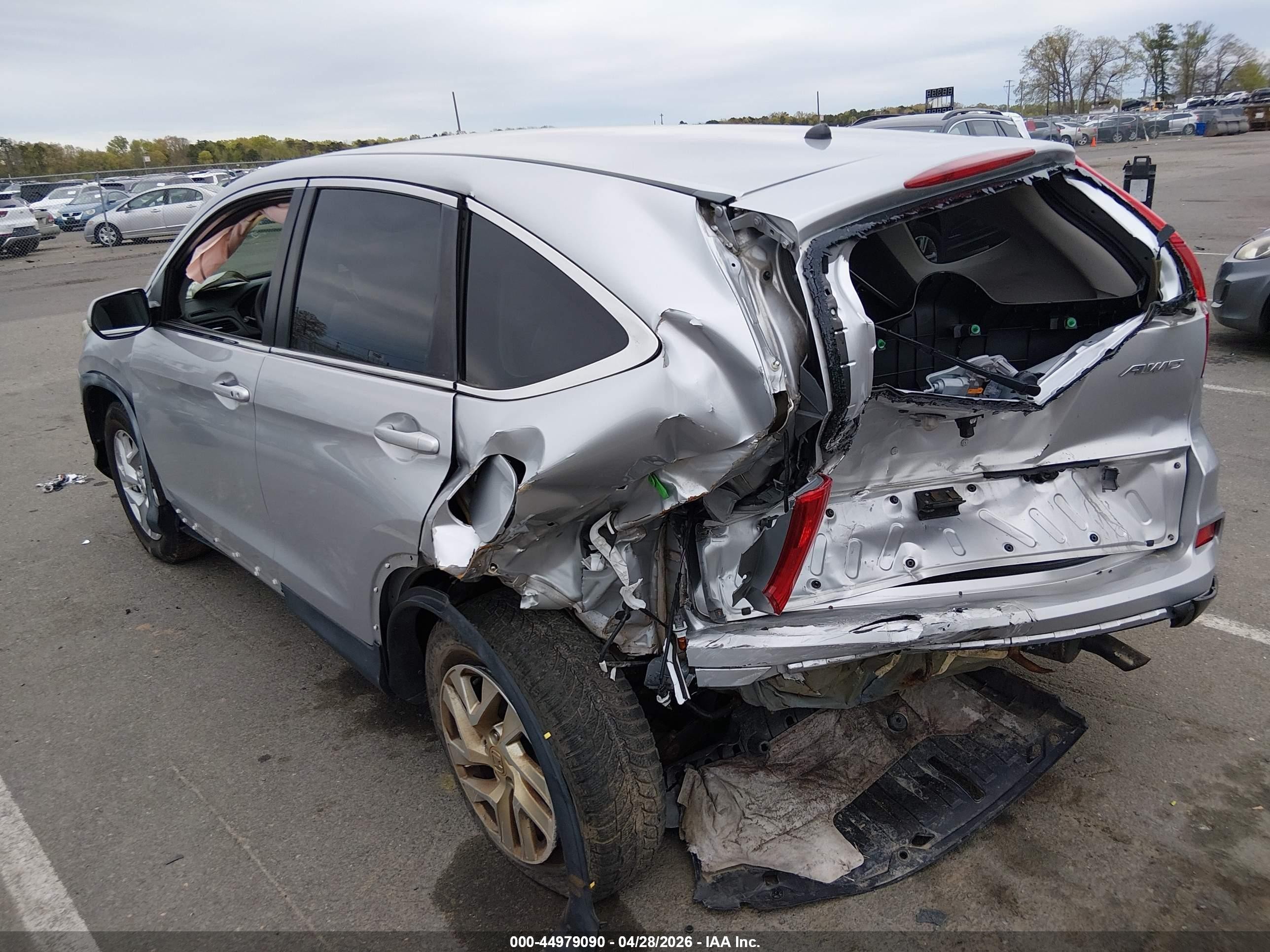 2015 Honda Cr-v Ex Silver vin: 5J6RM4H54FL048797
