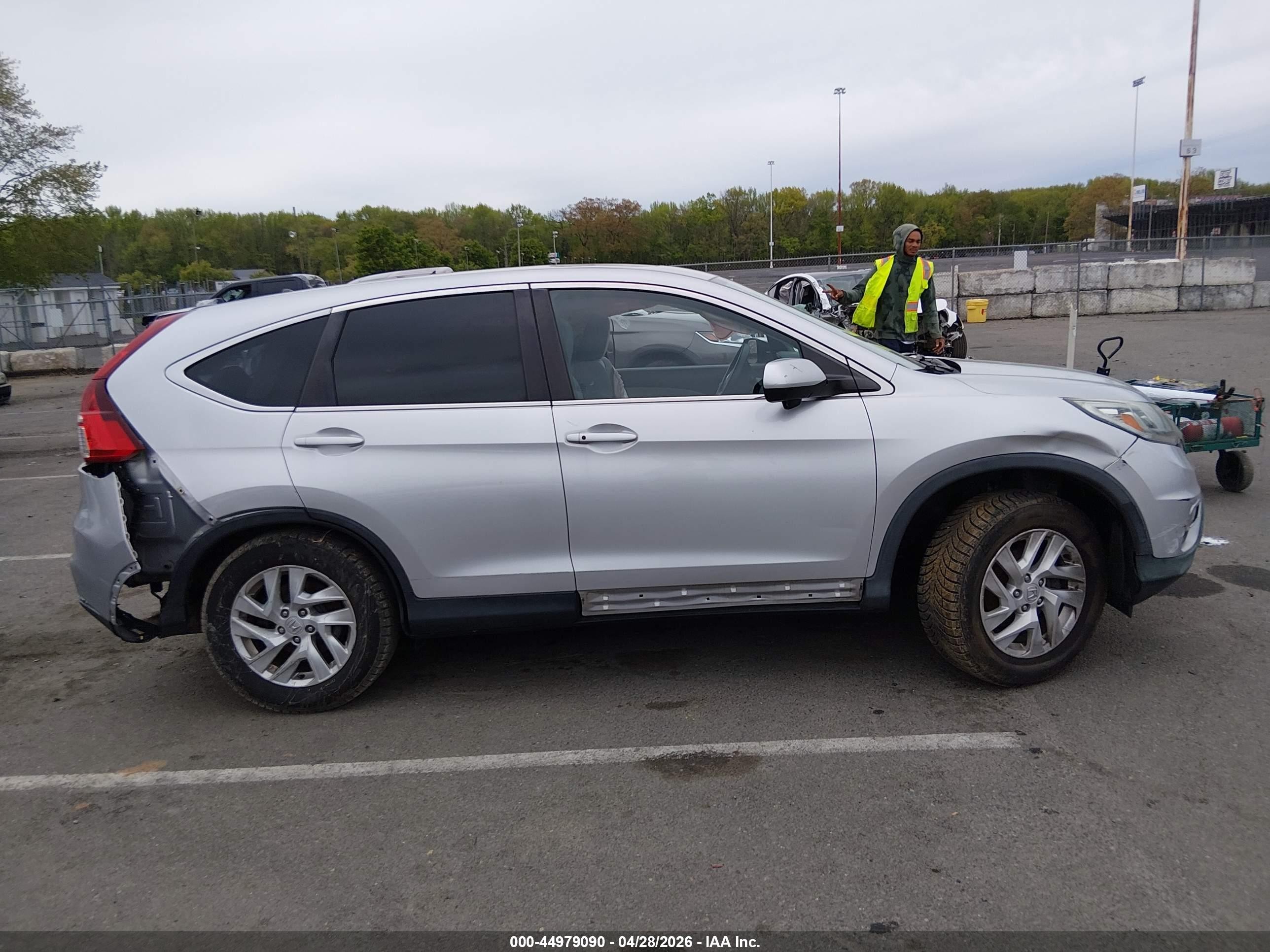 2015 Honda Cr-v Ex Silver vin: 5J6RM4H54FL048797