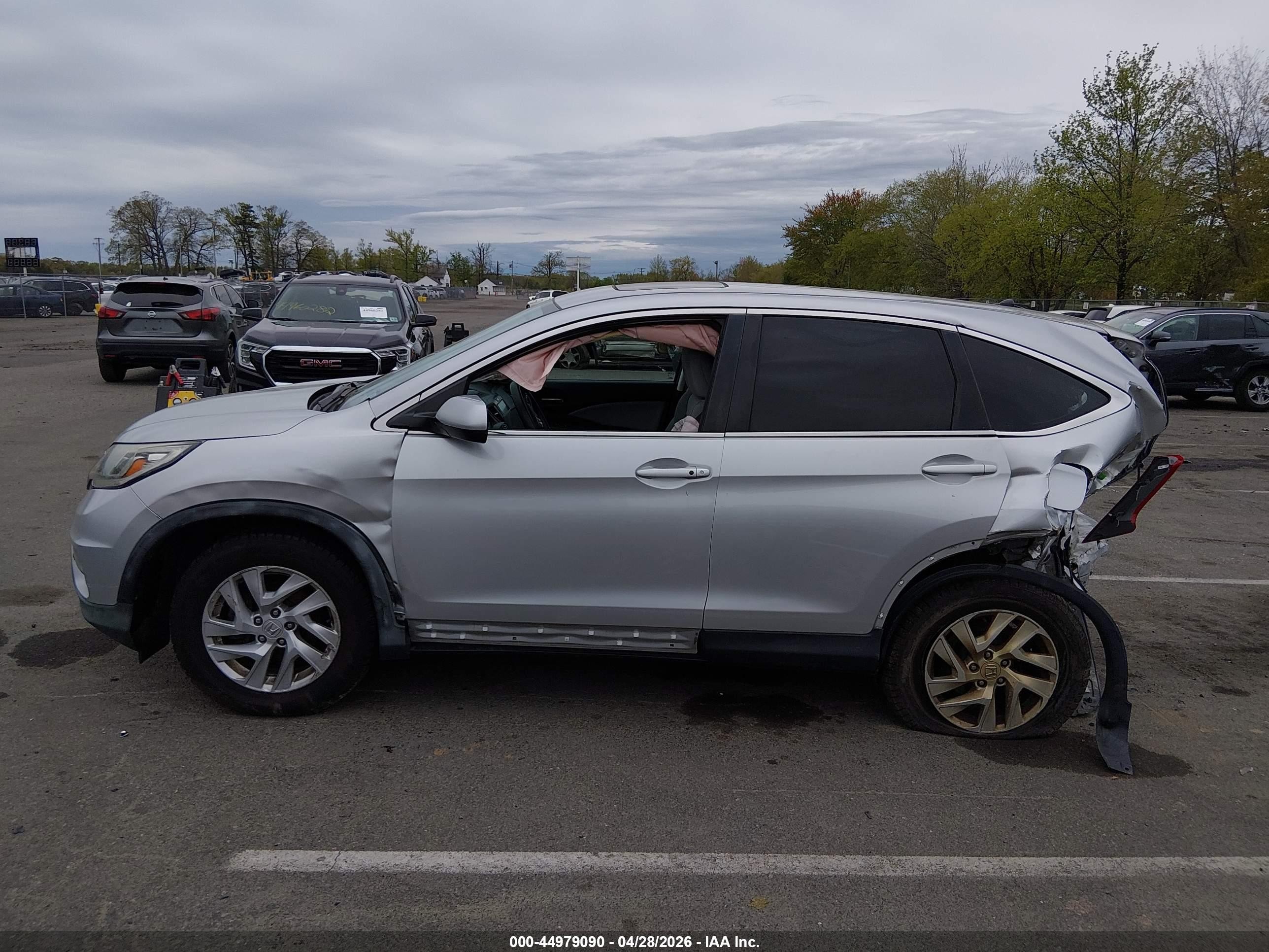 2015 Honda Cr-v Ex Silver vin: 5J6RM4H54FL048797