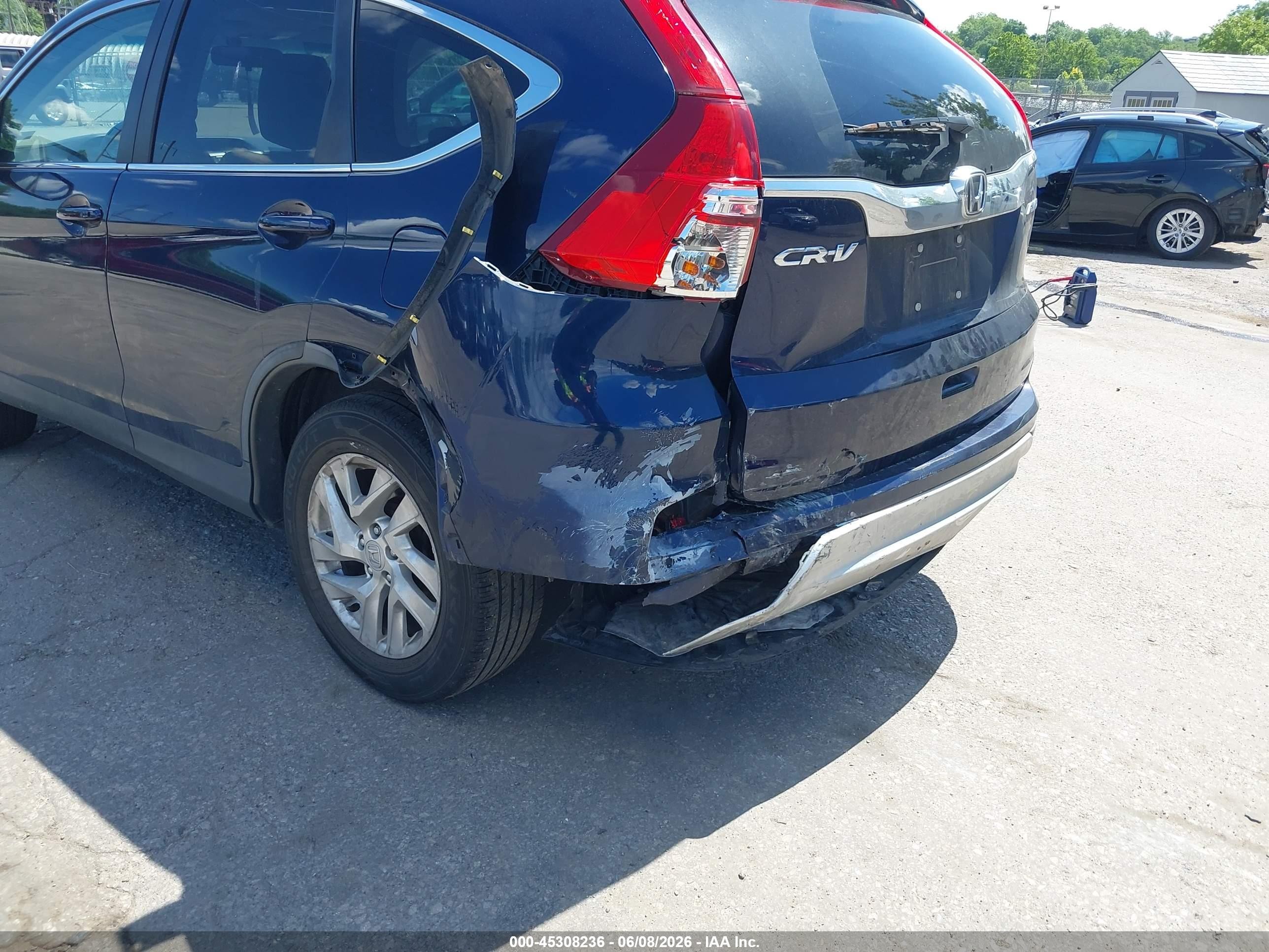 2015 Honda Cr-v Ex Blue vin: 5J6RM4H54FL057242