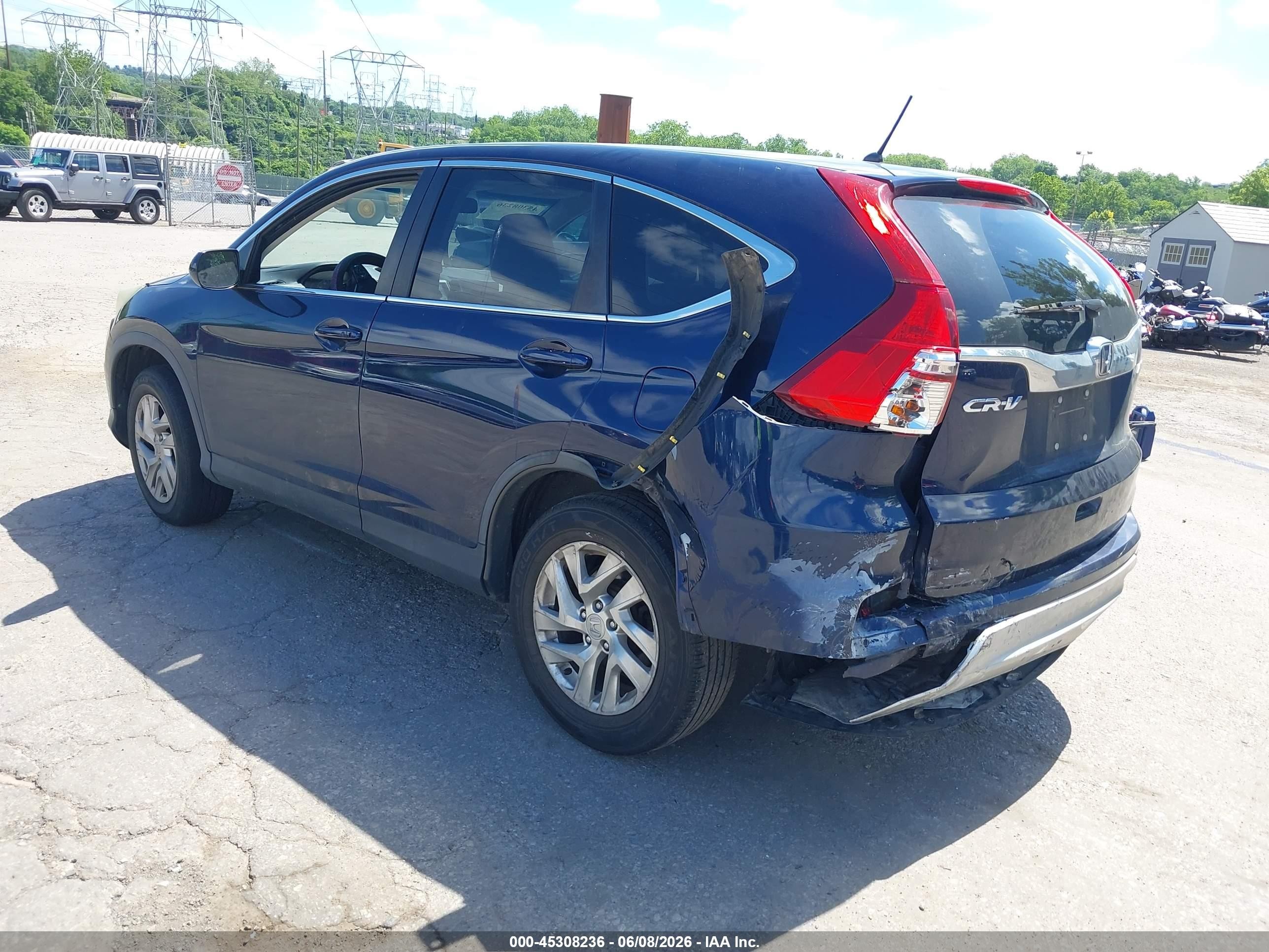 2015 Honda Cr-v Ex Blue vin: 5J6RM4H54FL057242