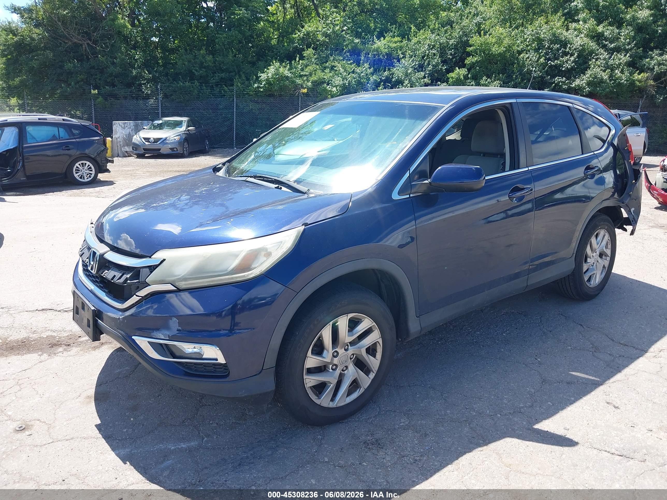 2015 Honda Cr-v Ex Blue vin: 5J6RM4H54FL057242
