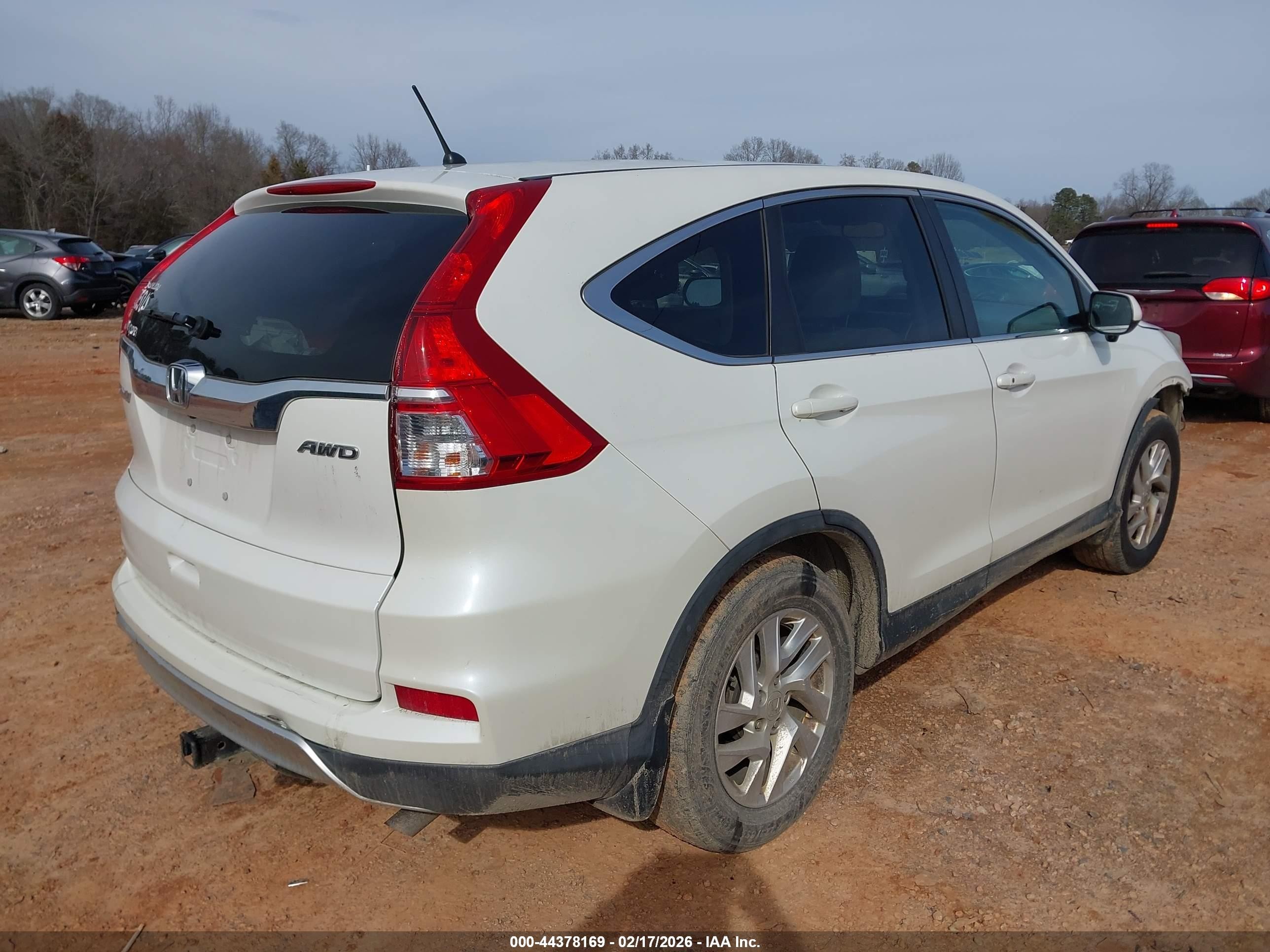 2015 Honda Cr-v Ex White vin: 5J6RM4H54FL078141