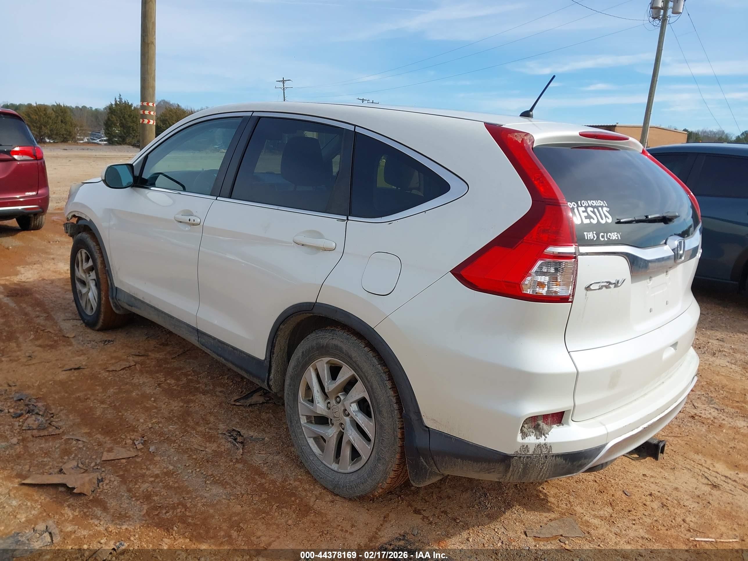 2015 Honda Cr-v Ex White vin: 5J6RM4H54FL078141
