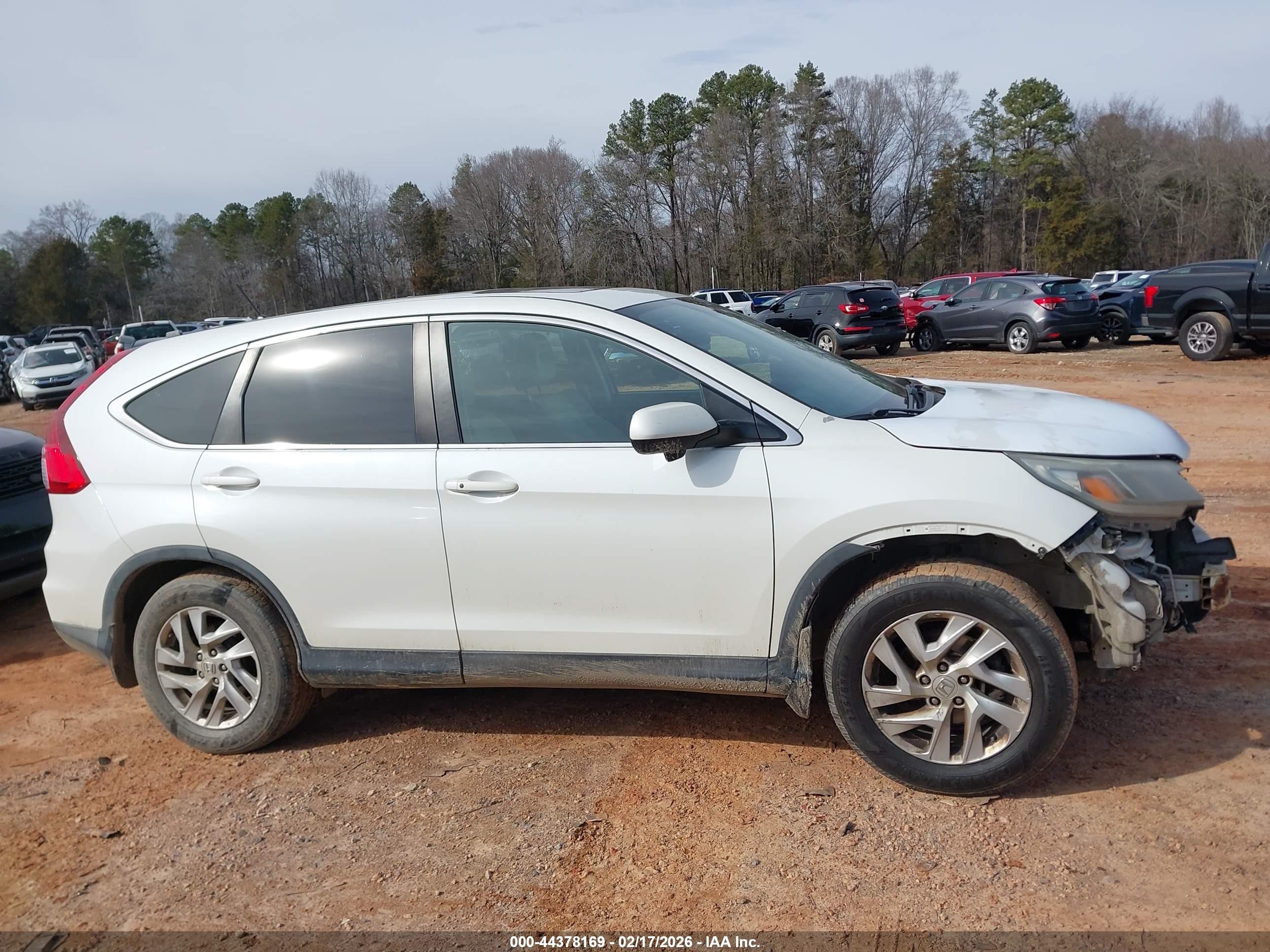 2015 Honda Cr-v Ex White vin: 5J6RM4H54FL078141