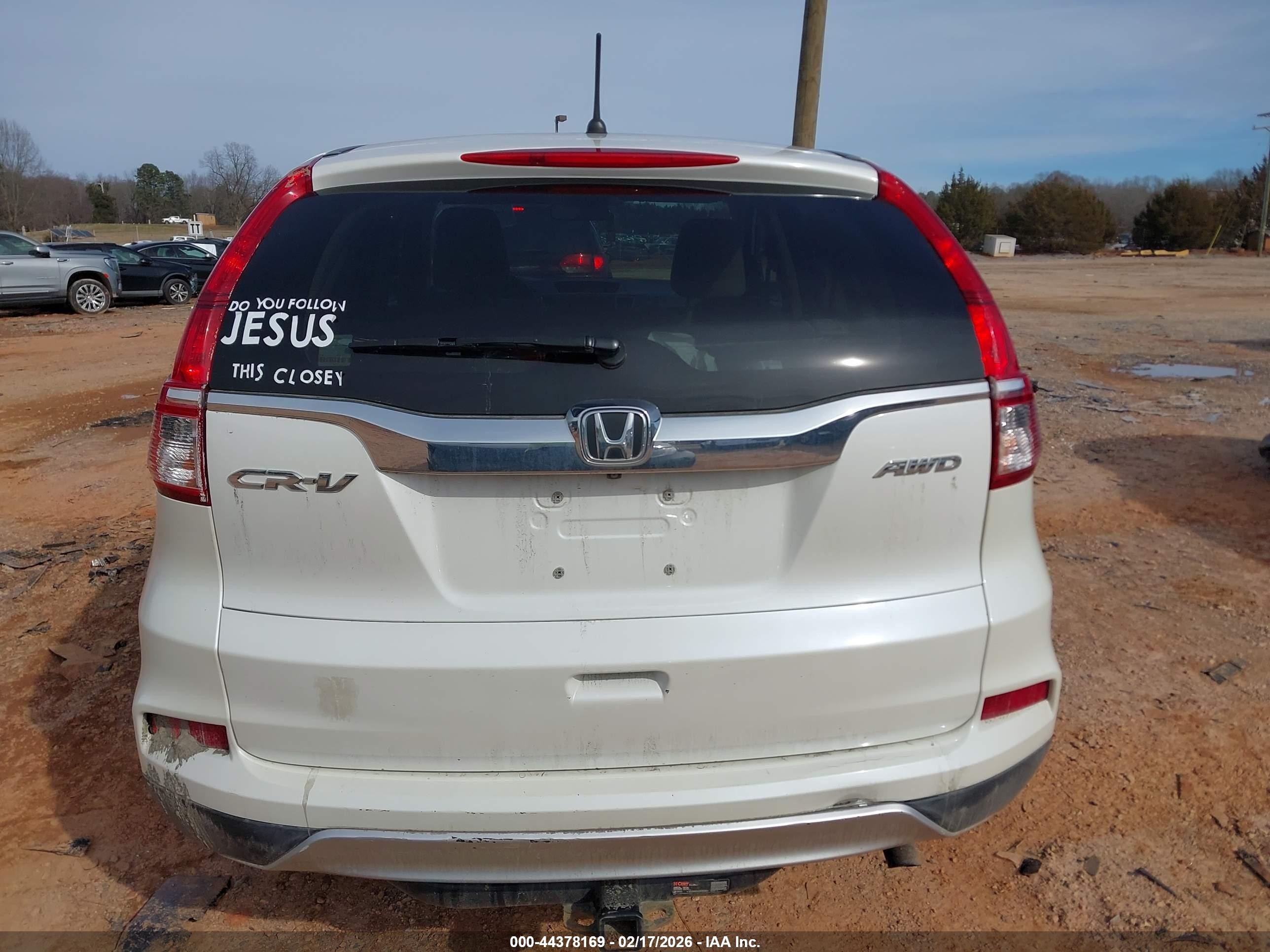 2015 Honda Cr-v Ex White vin: 5J6RM4H54FL078141