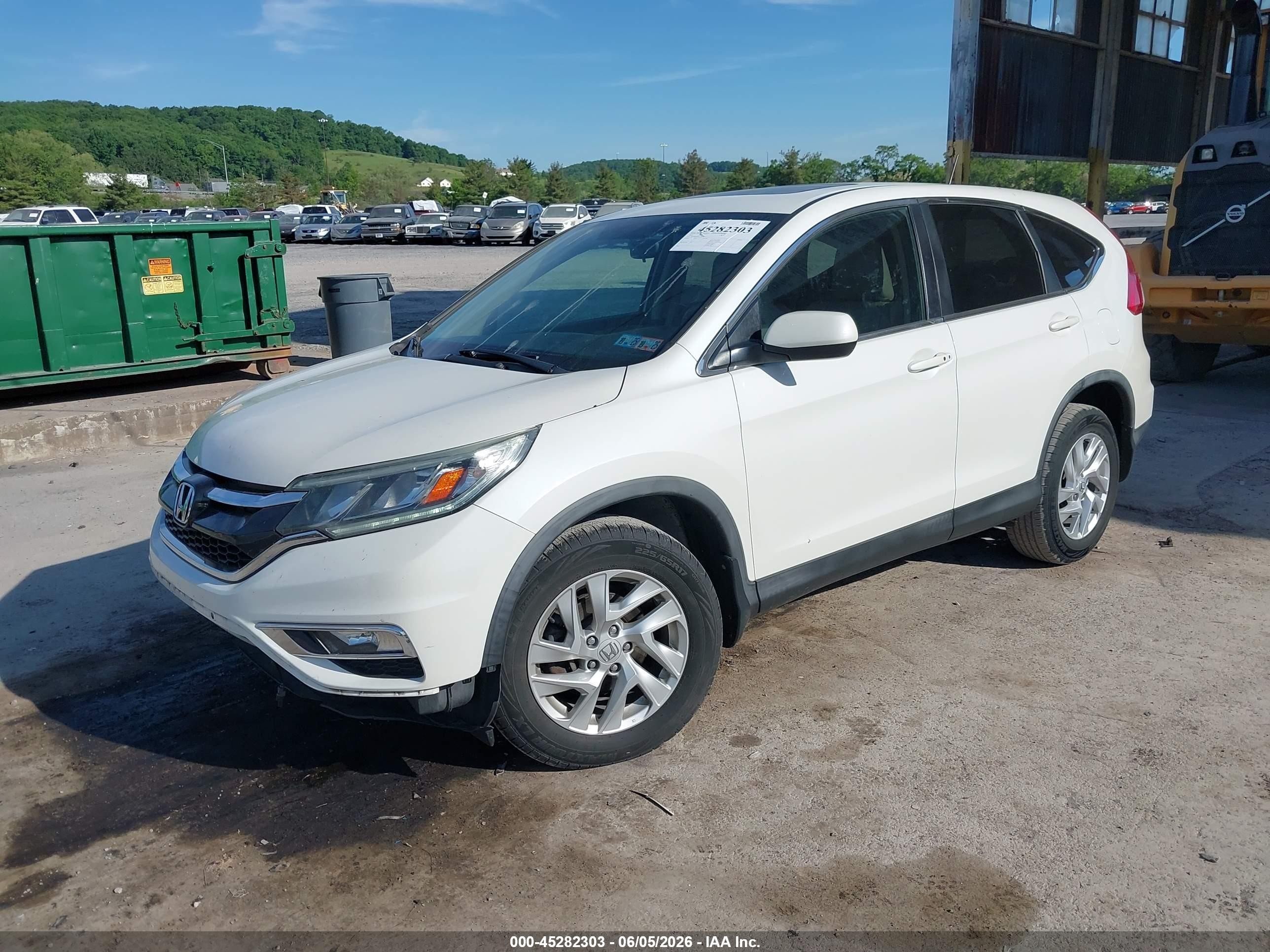 2015 Honda Cr-v Ex White vin: 5J6RM4H54FL130559