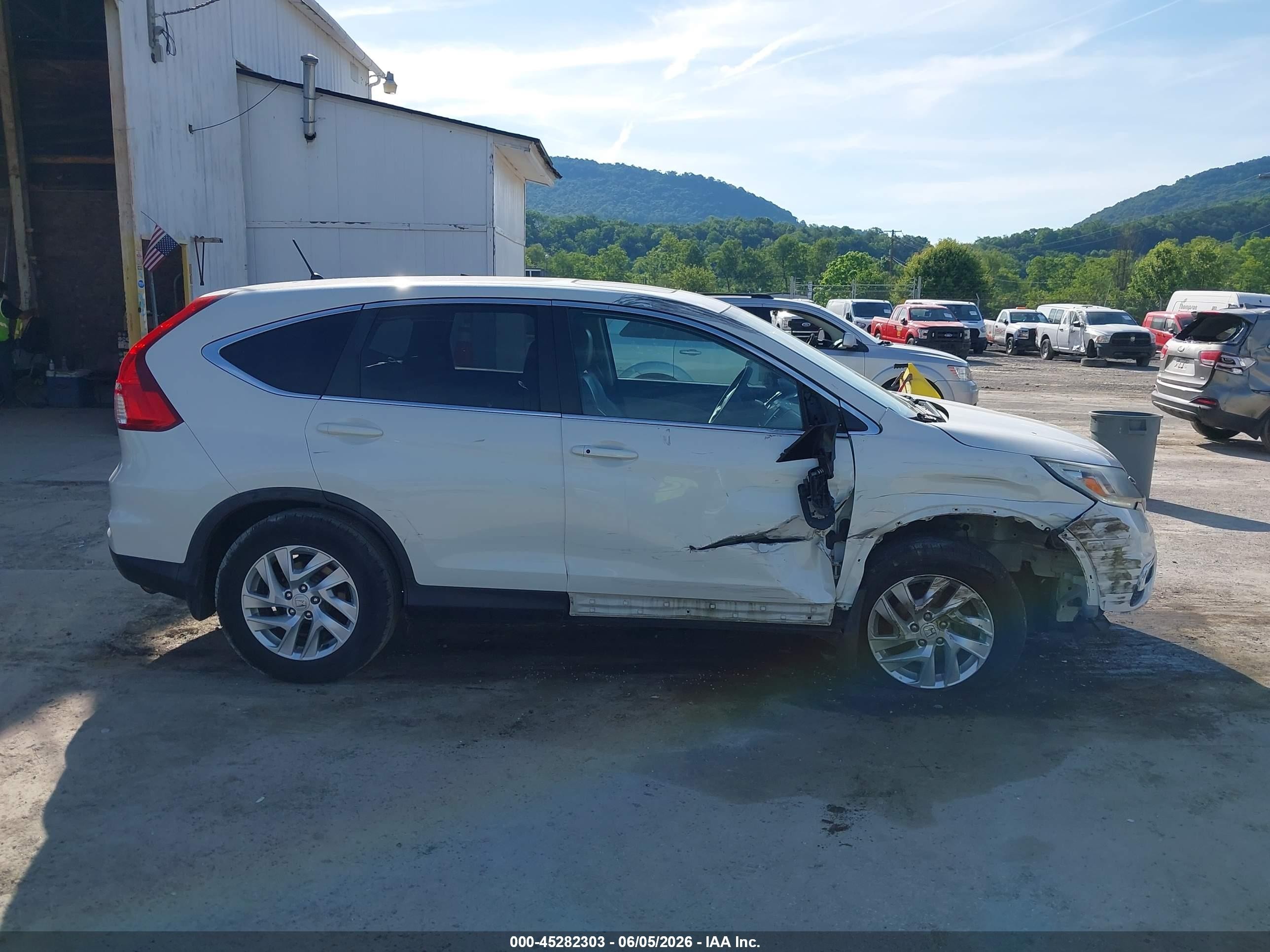 2015 Honda Cr-v Ex White vin: 5J6RM4H54FL130559