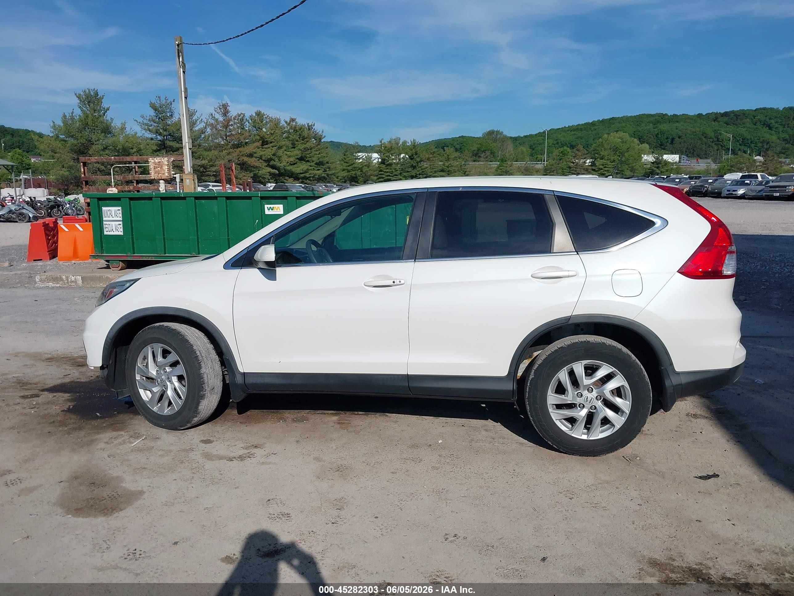 2015 Honda Cr-v Ex White vin: 5J6RM4H54FL130559