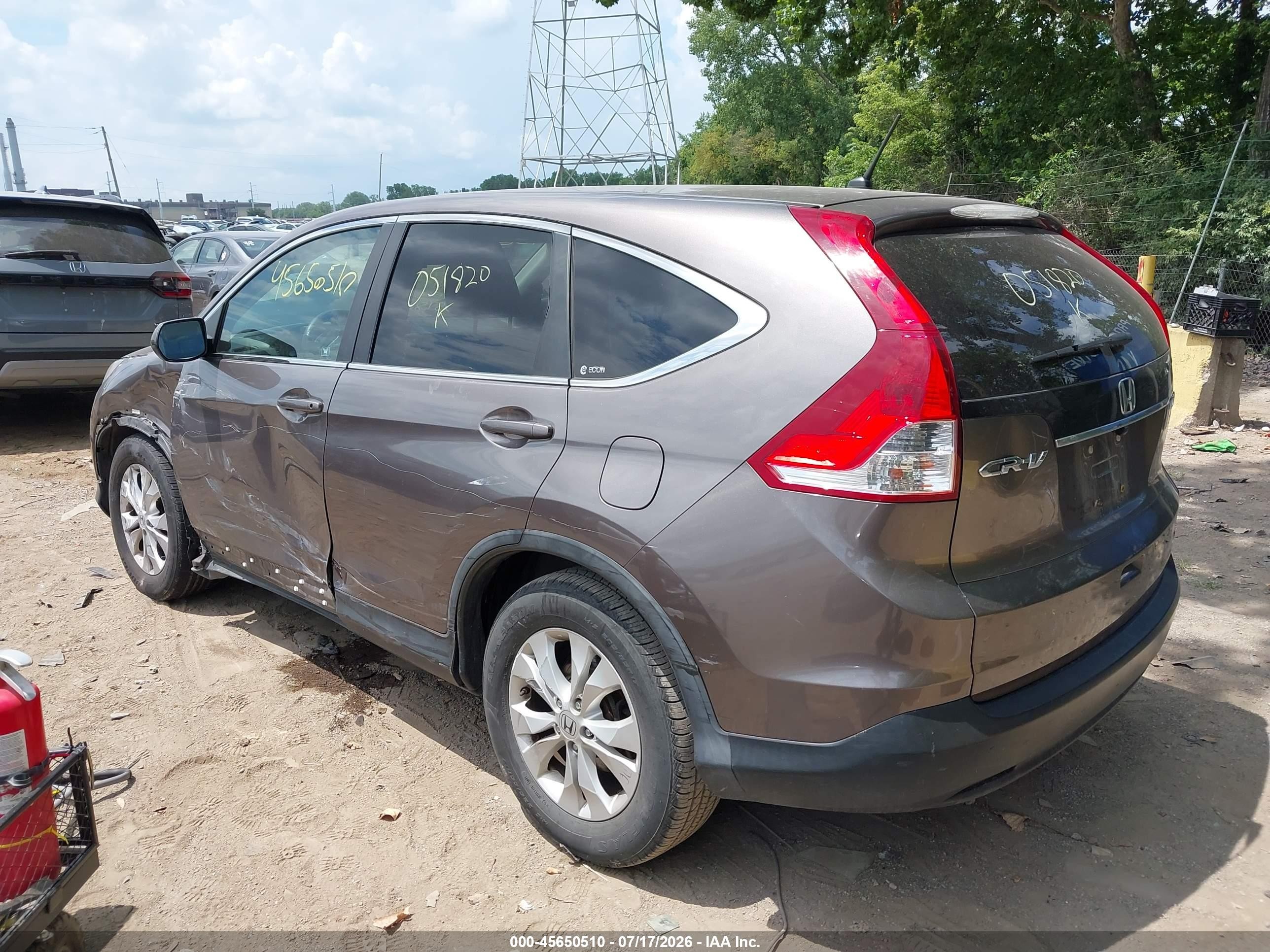 2012 Honda Cr-v Ex Серый vin: 5J6RM4H55CL051820
