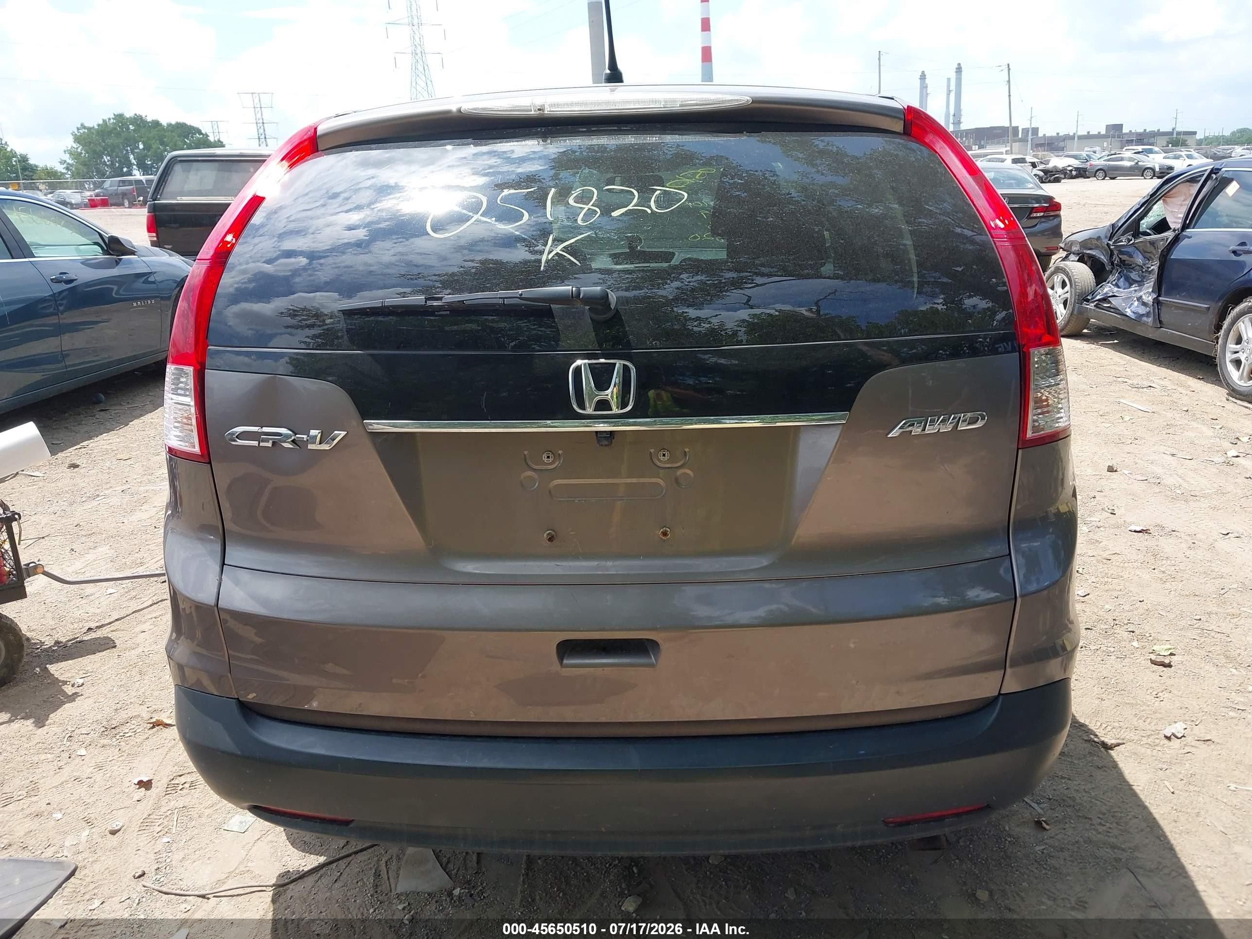 2012 Honda Cr-v Ex Серый vin: 5J6RM4H55CL051820