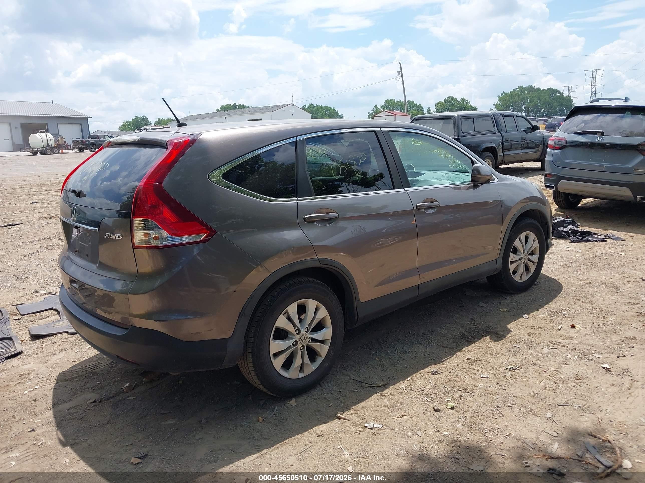 2012 Honda Cr-v Ex Серый vin: 5J6RM4H55CL051820