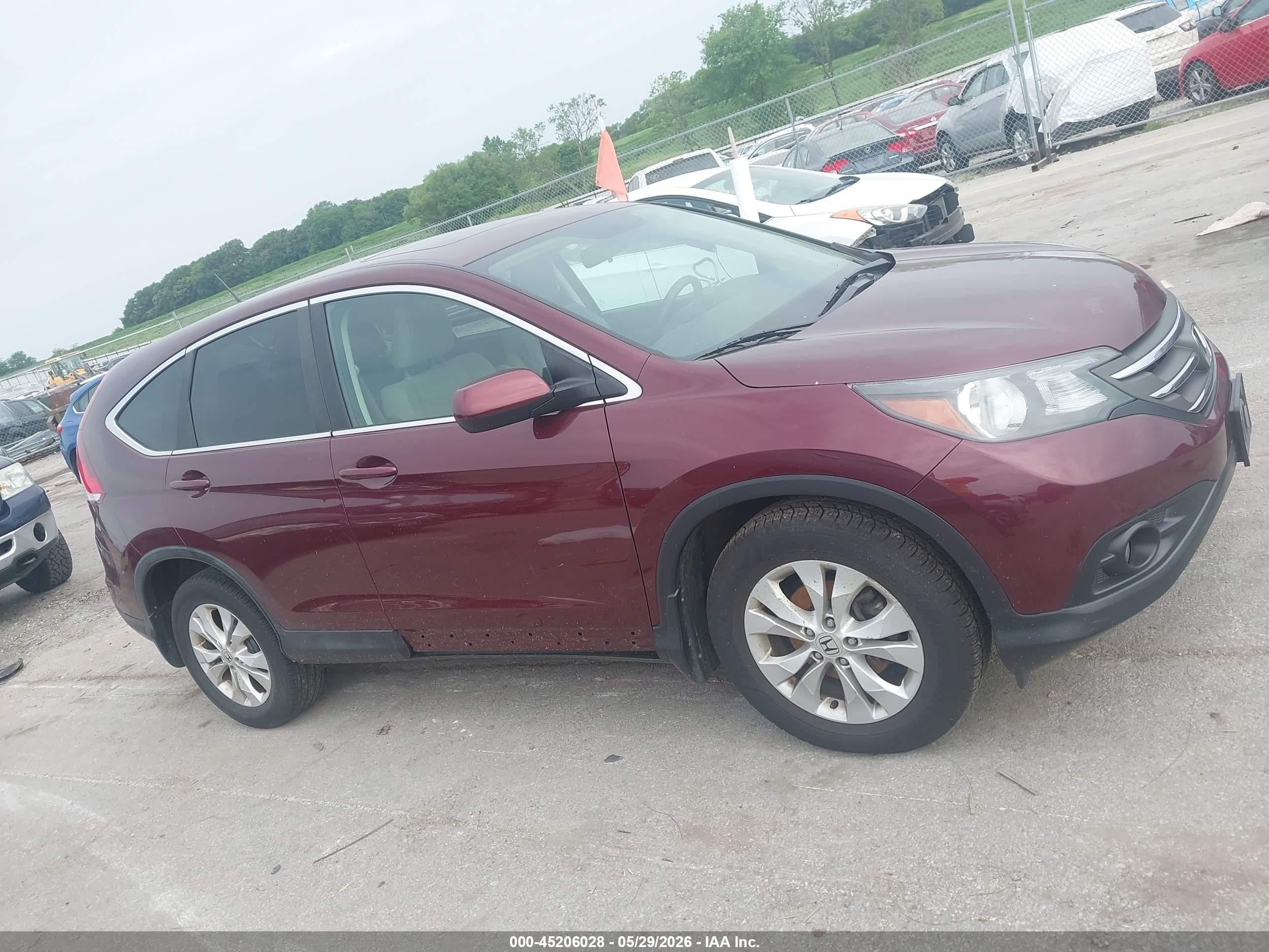 2014 Honda Cr-v Ex Maroon vin: 5J6RM4H55EL053330