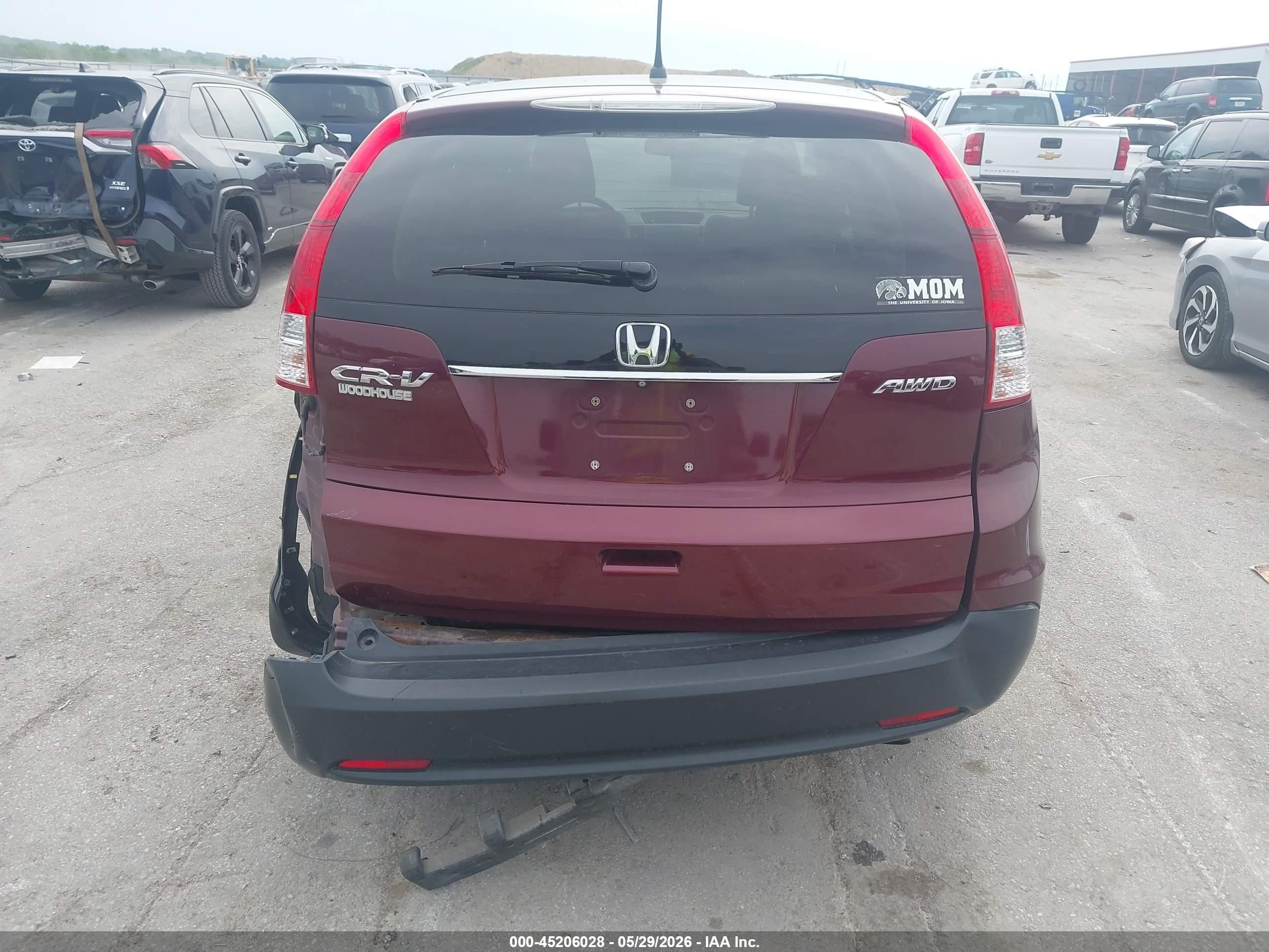 2014 Honda Cr-v Ex Maroon vin: 5J6RM4H55EL053330
