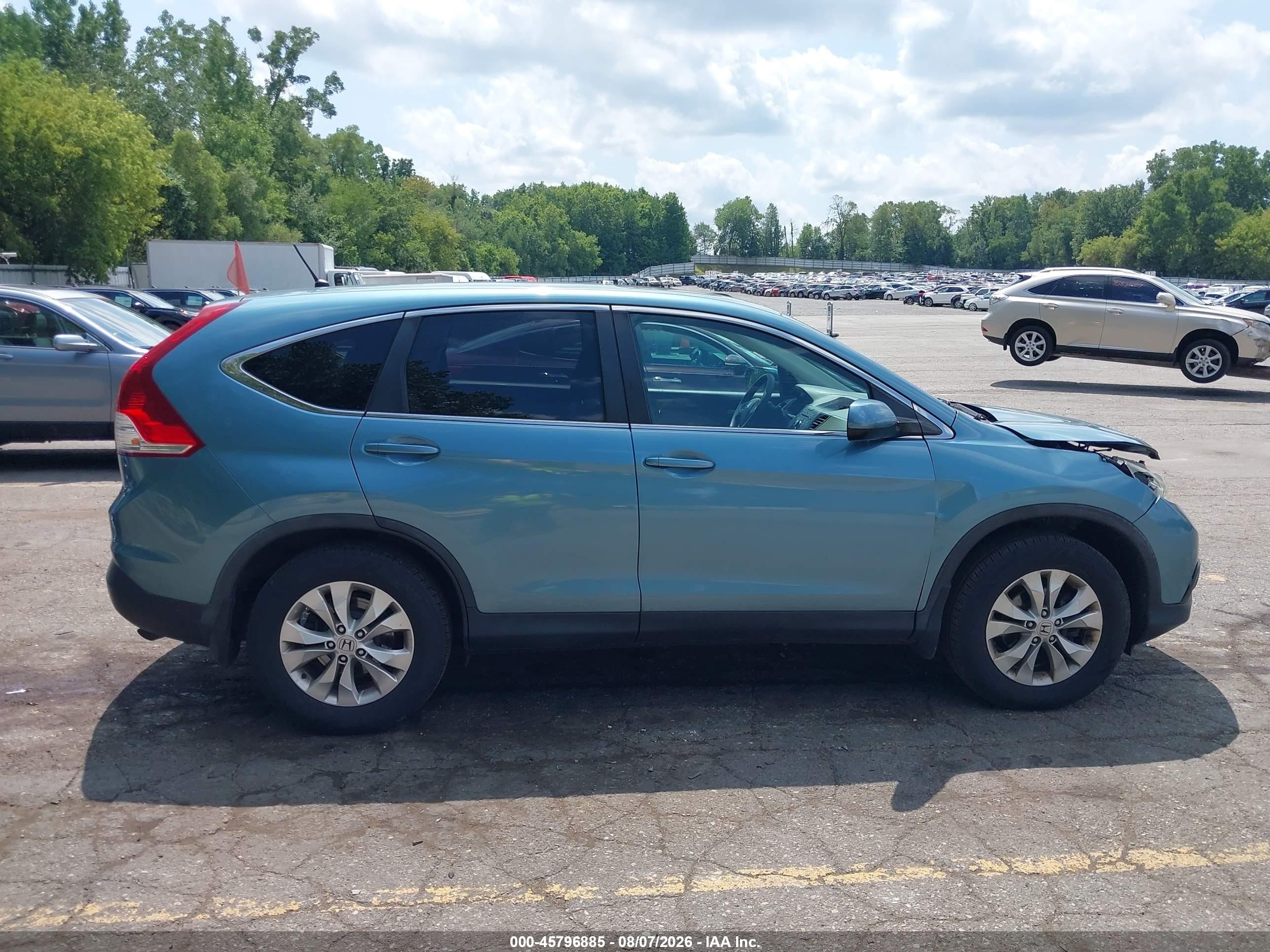 2014 Honda Cr-v Ex Teal vin: 5J6RM4H55EL067633
