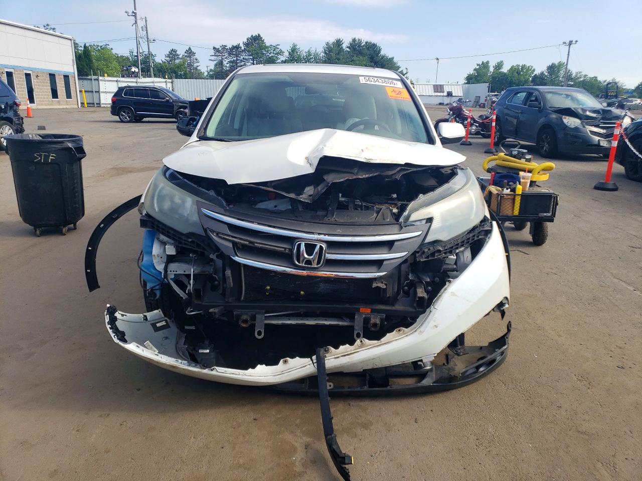 2014 Honda Cr-v Ex White vin: 5J6RM4H55EL071777