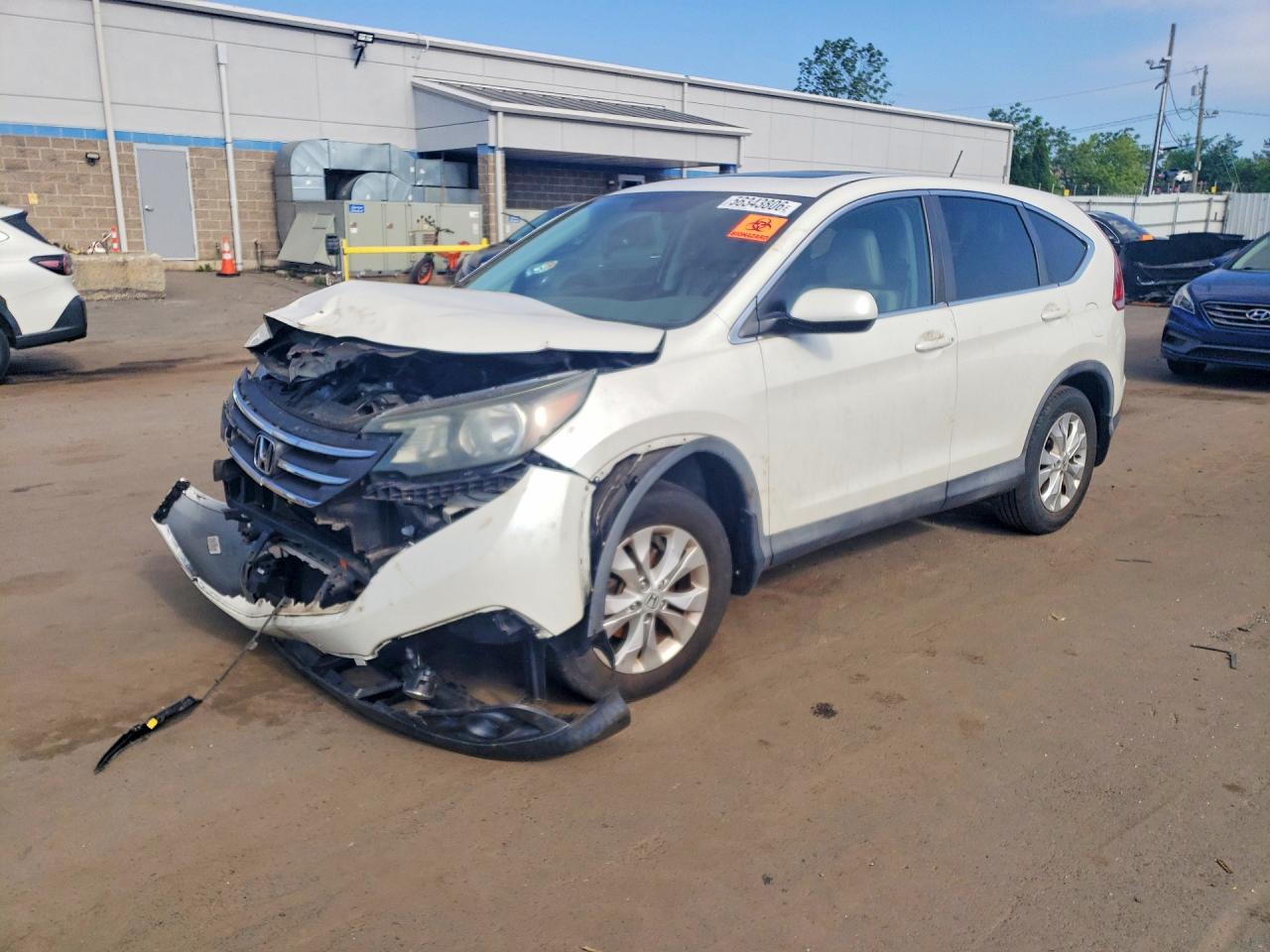 2014 Honda Cr-v Ex White vin: 5J6RM4H55EL071777