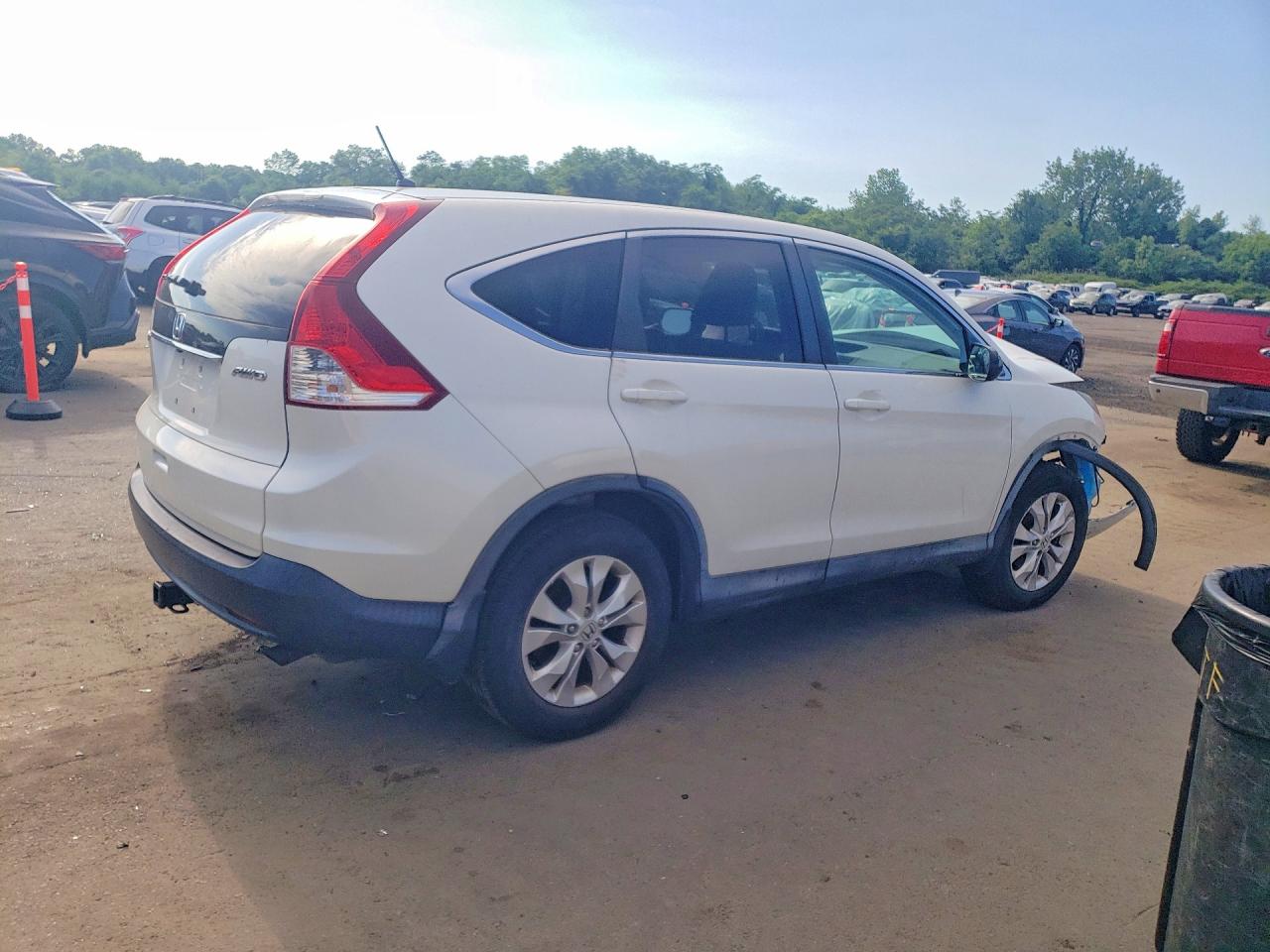 2014 Honda Cr-v Ex White vin: 5J6RM4H55EL071777
