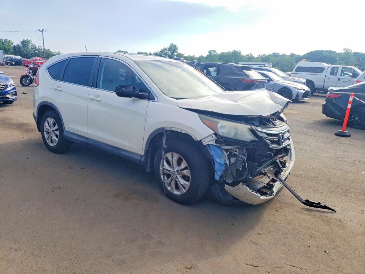 2014 Honda Cr-v Ex White vin: 5J6RM4H55EL071777