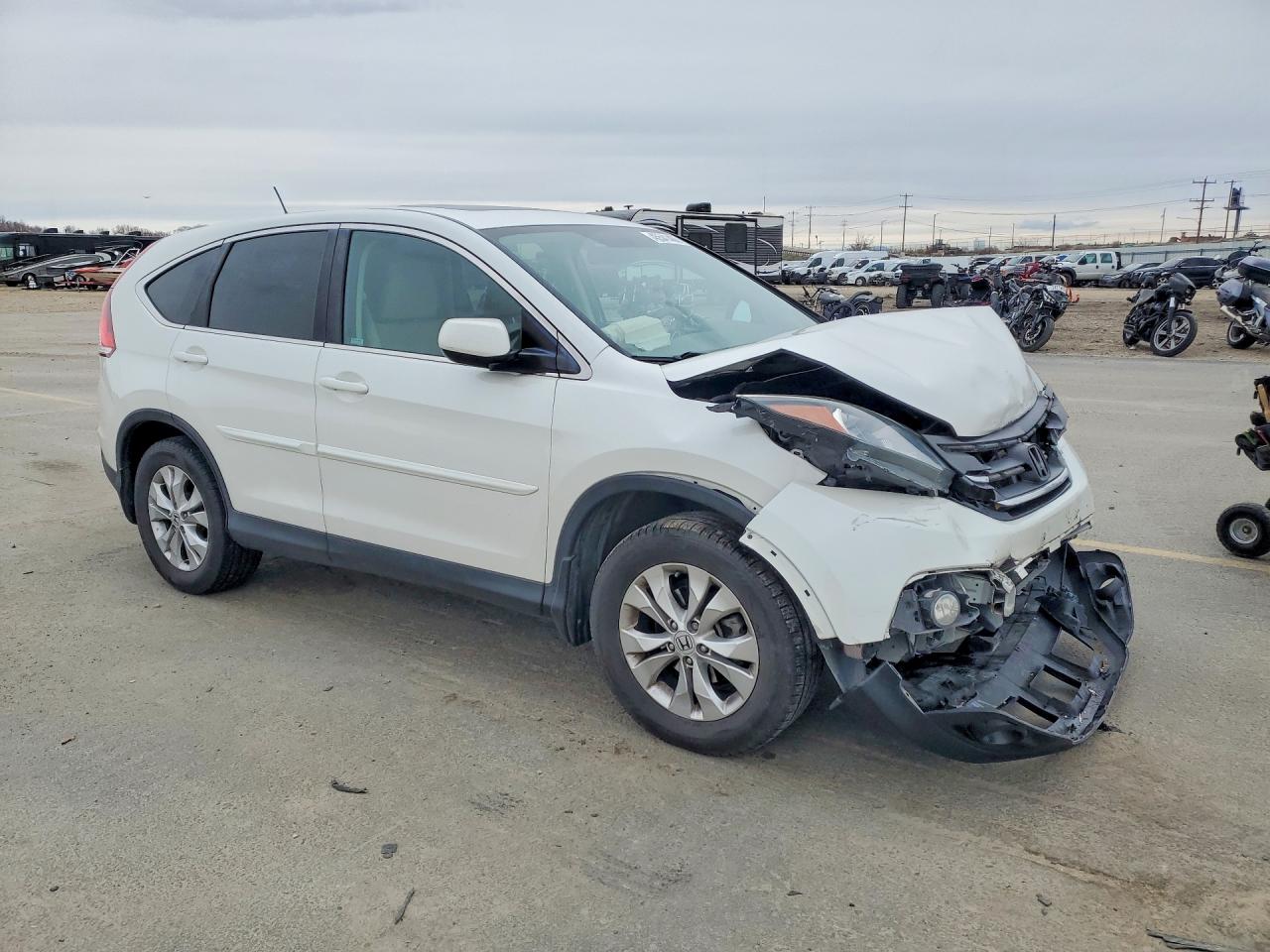2014 Honda Cr-v Ex White vin: 5J6RM4H55EL098137