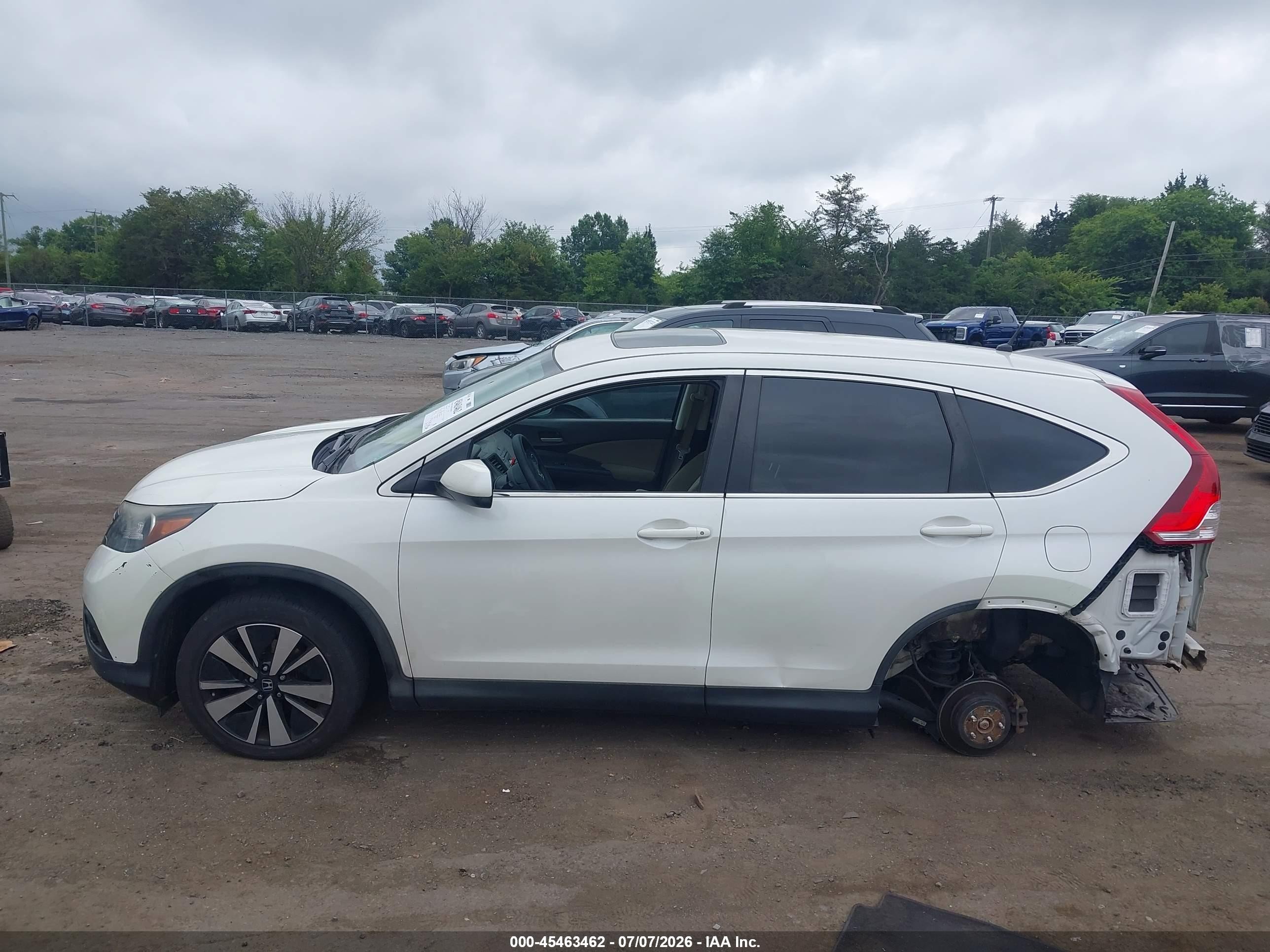 2014 Honda Cr-v Ex White vin: 5J6RM4H55EL115308