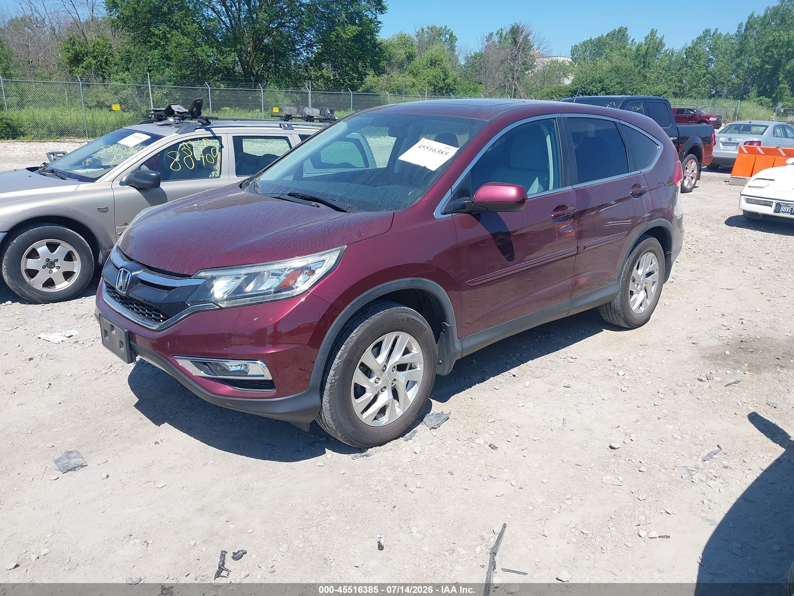 2015 Honda Cr-v Ex Maroon vin: 5J6RM4H55FL007448