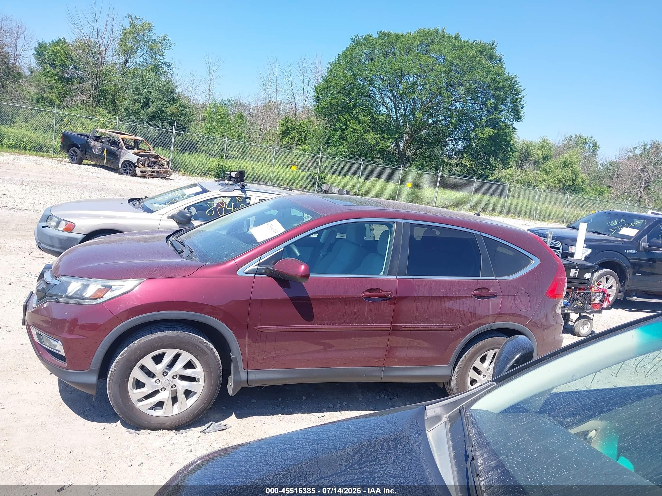 2015 Honda Cr-v Ex Maroon vin: 5J6RM4H55FL007448